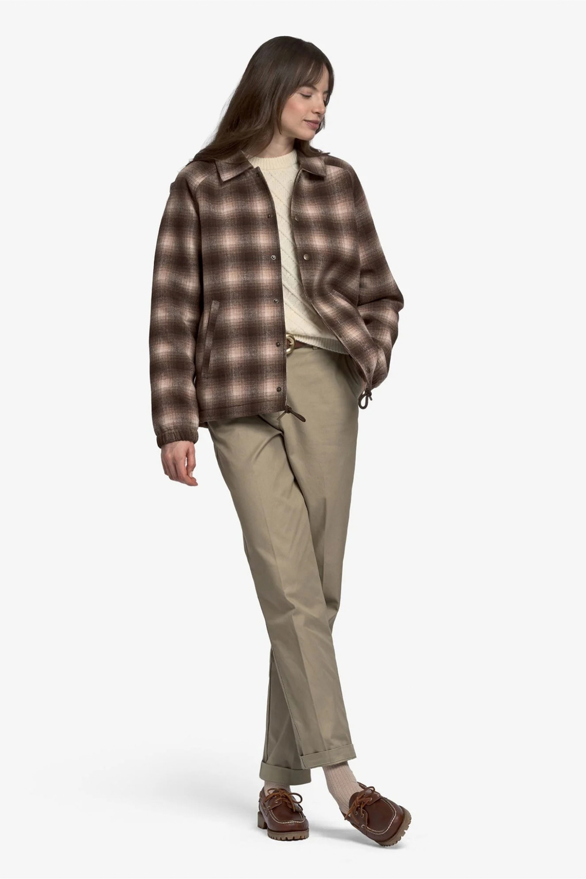 VESTE TENDER WOOLCHECK - BLANC NATUREL-BEIGE-MARRON