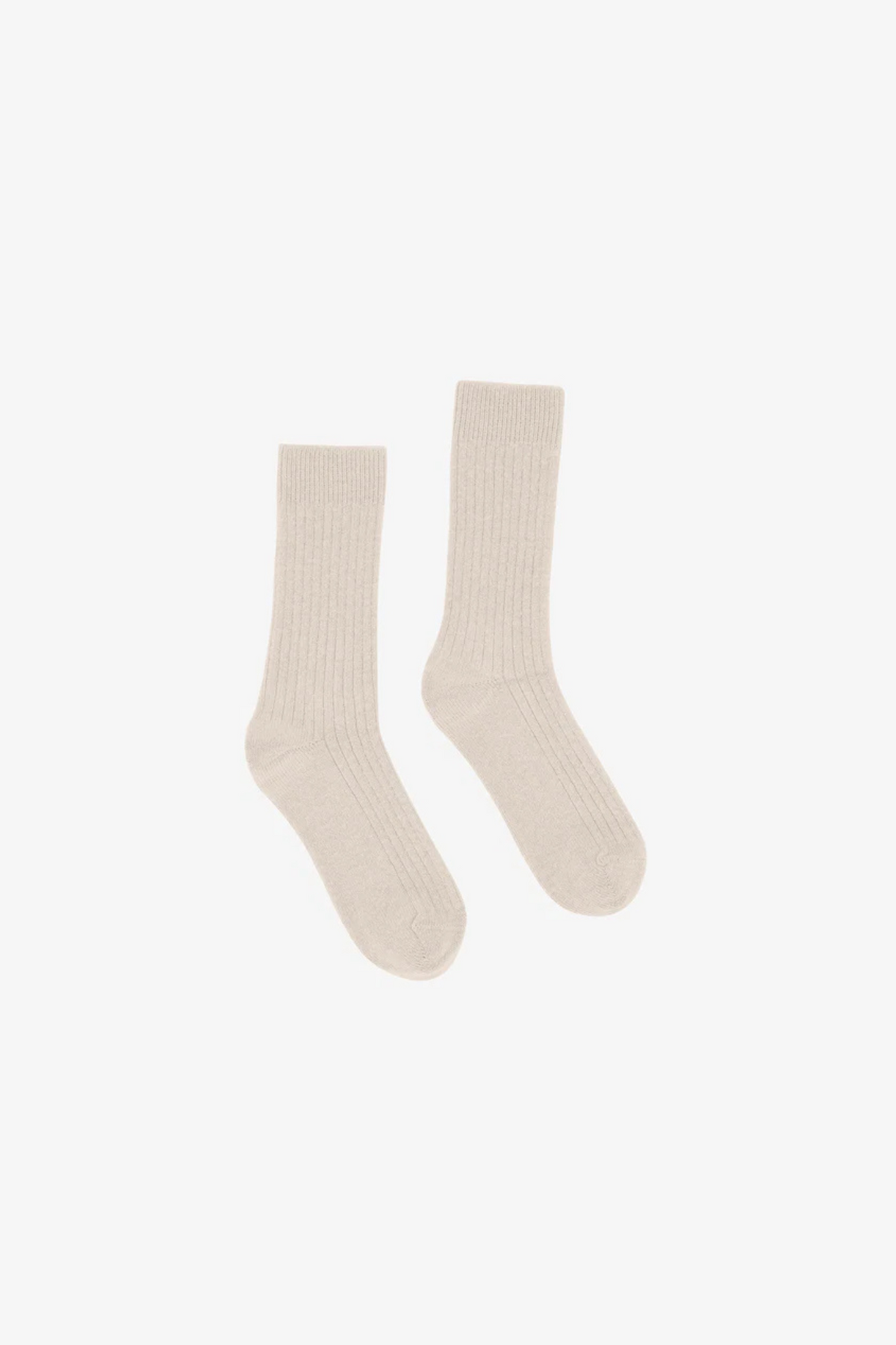 CHAUSSETTE EN MÉLANGE DE LAINE MÉRINOS - BLANC IVOIRE