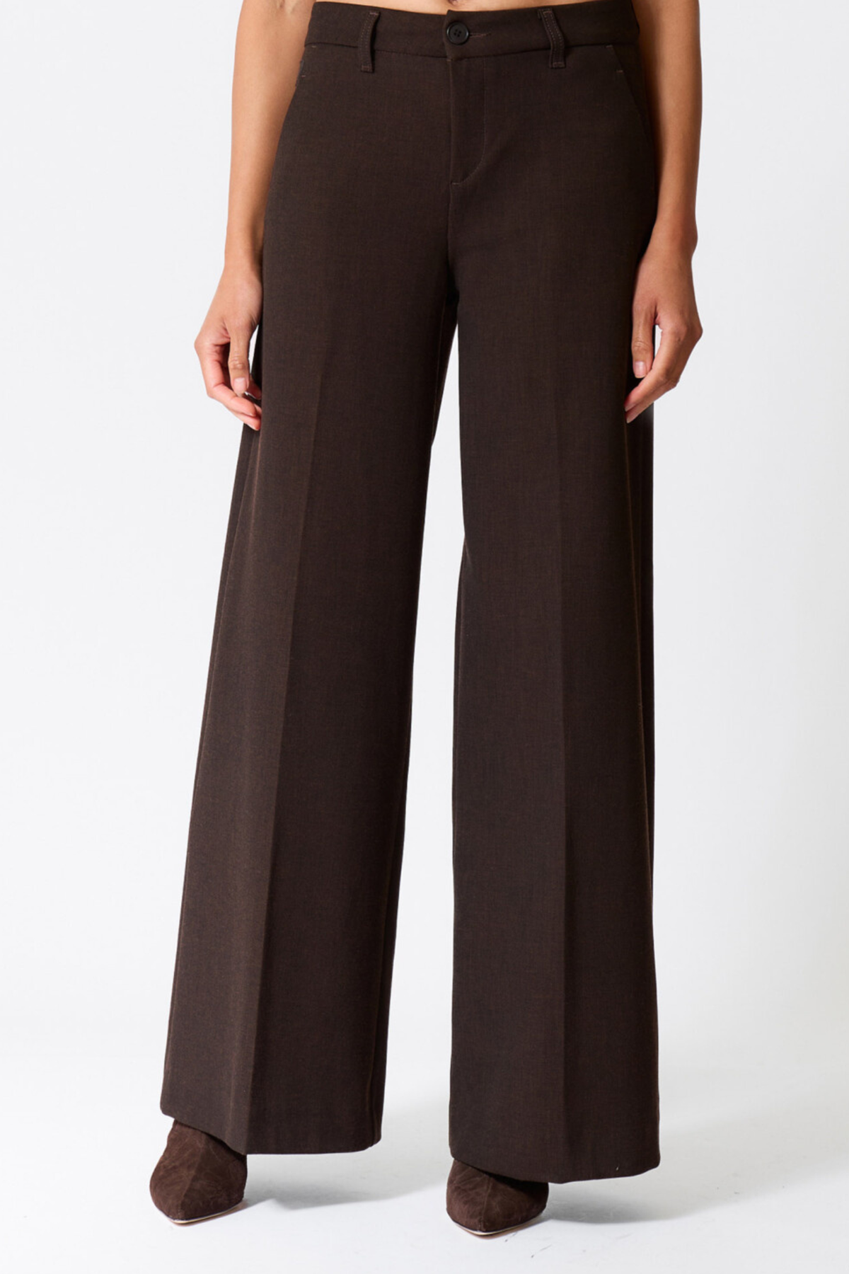 PANTALON POLAIRE SILVIA WIDE ROBLE - CHOCOLAT