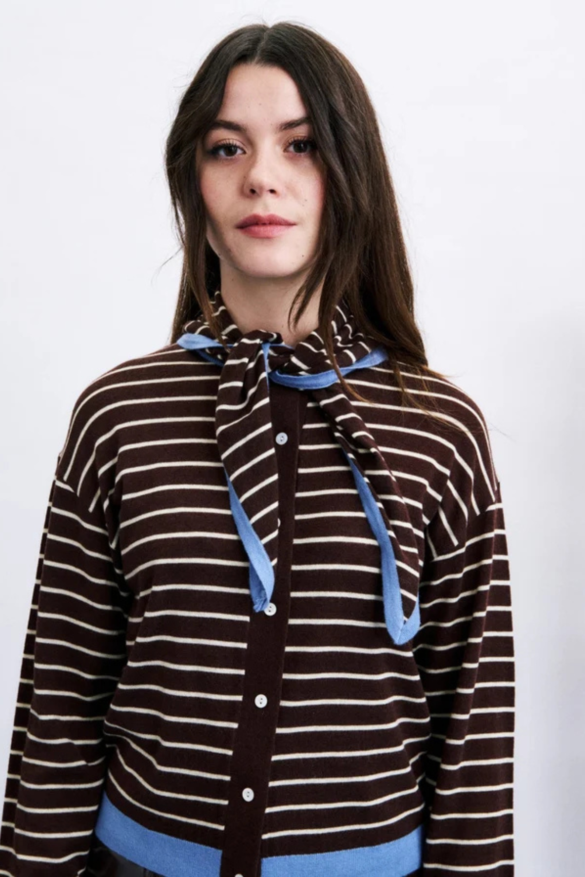 ENSEMBLE CARDIGAN ÉCHARPE KASTRO - BRUN GLACÉ