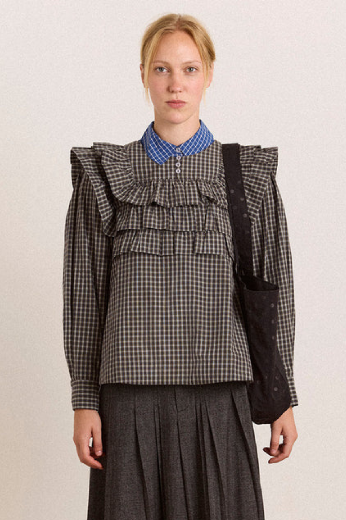 SHAY BLOUSE - MINI CHECK MULTI