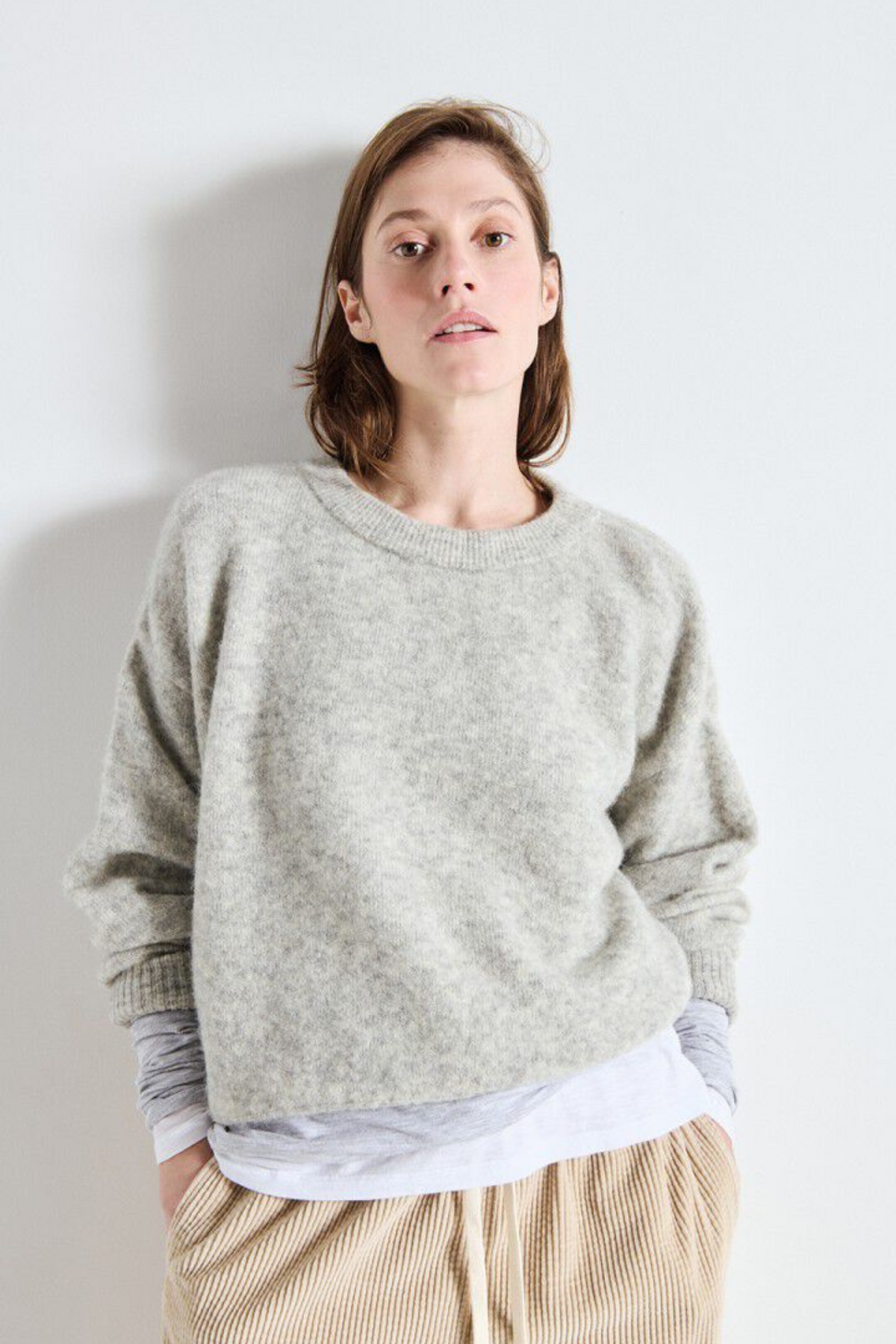 TRICOT VITOW - GRIS CHINÉ CLAIR