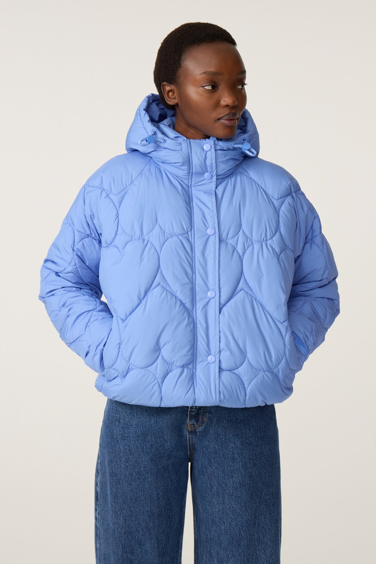 PRISCA GEWATTEERDE JAS - RIAD BLAUW