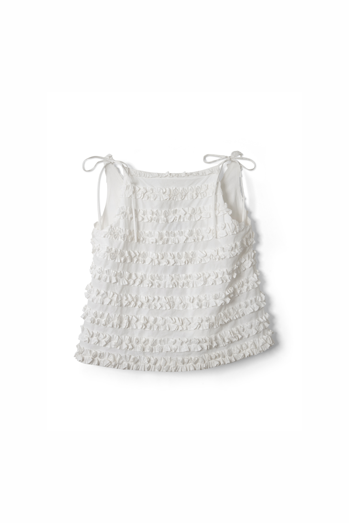 LEILI RUFFLE CAMI - WHITE