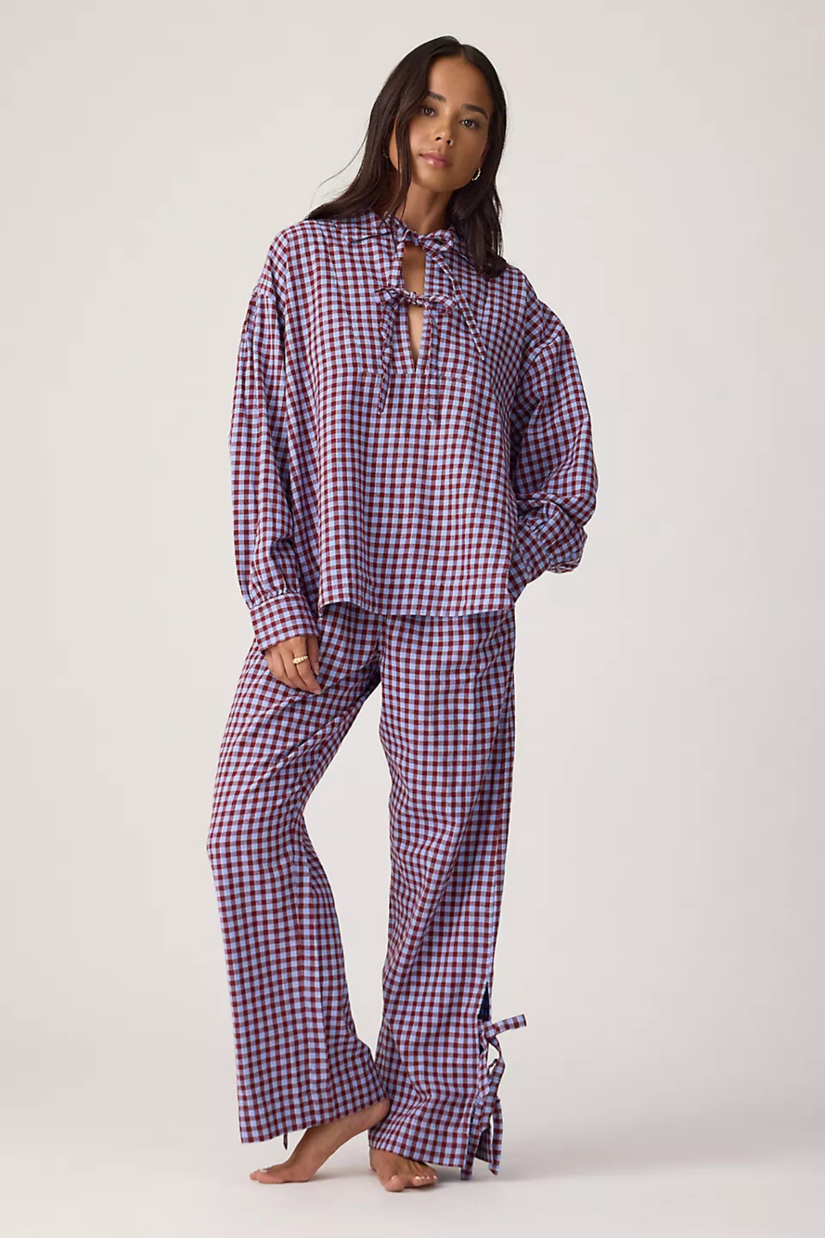 FLOKI PJ SET IN FLANNEL - INDIGO