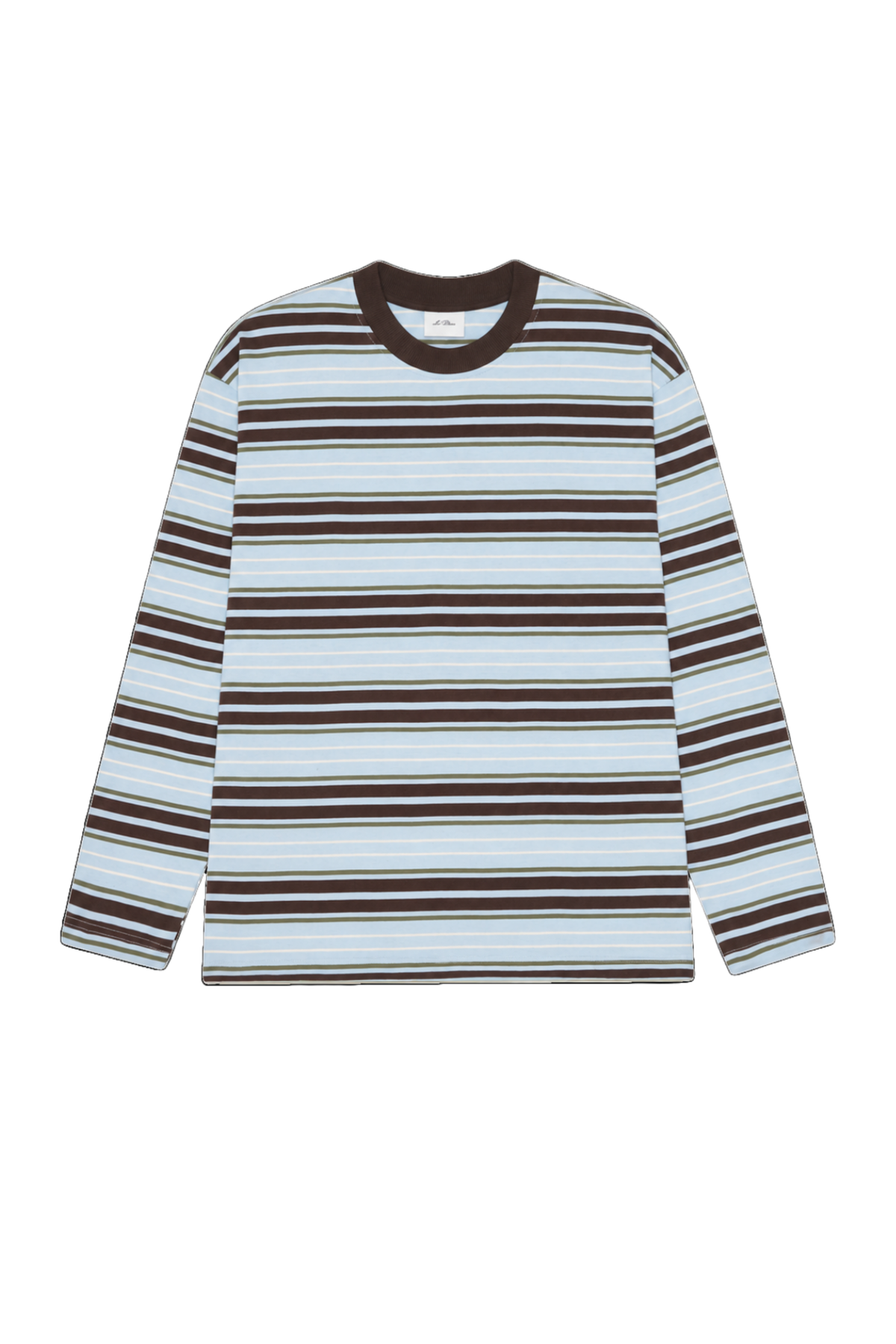 STRIPE T-SHIRT MET LANGE MOUWEN - SKYWAY BLUE
