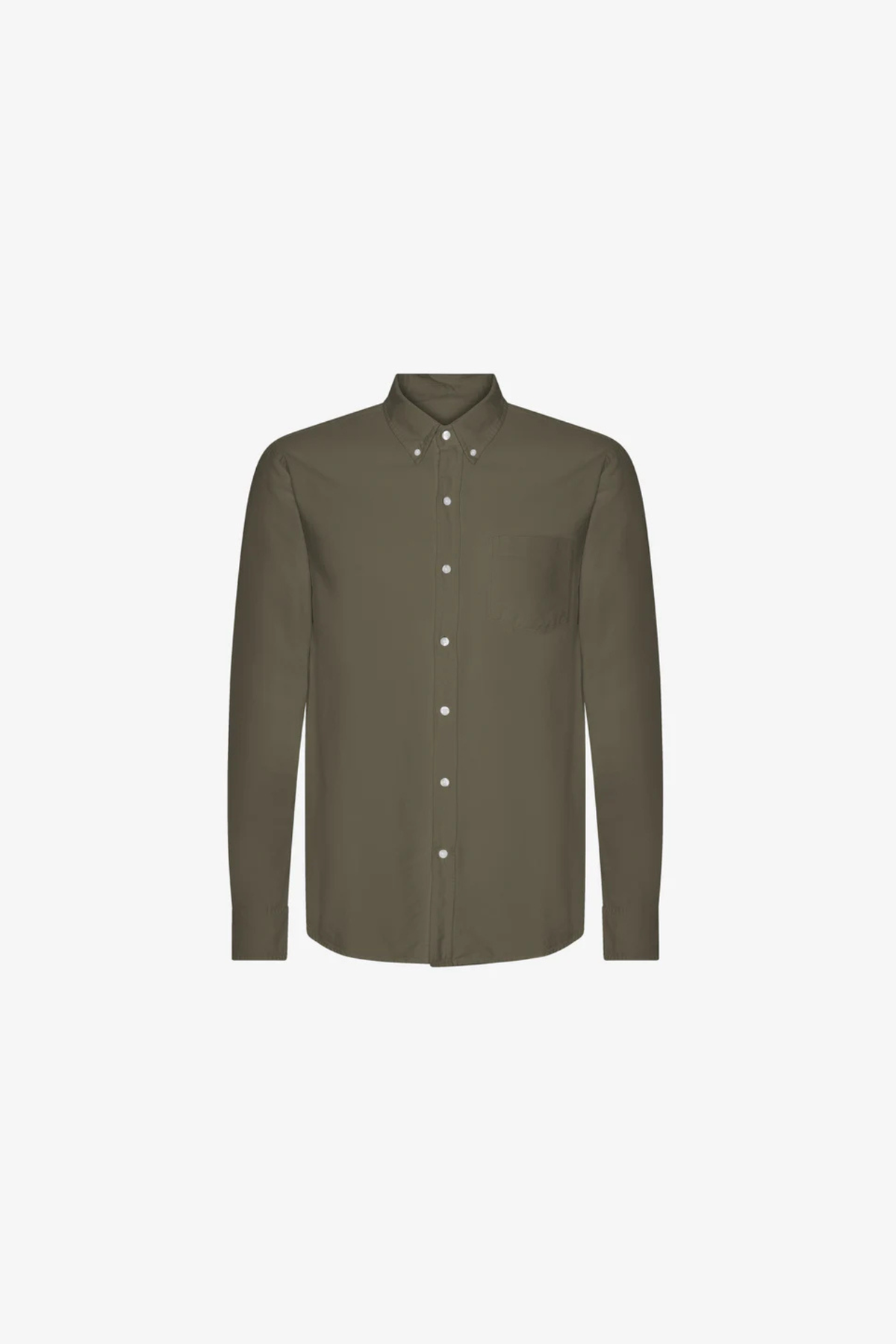ORGANIC BUTTON DOWN SHIRT - DUSTY OLIVE