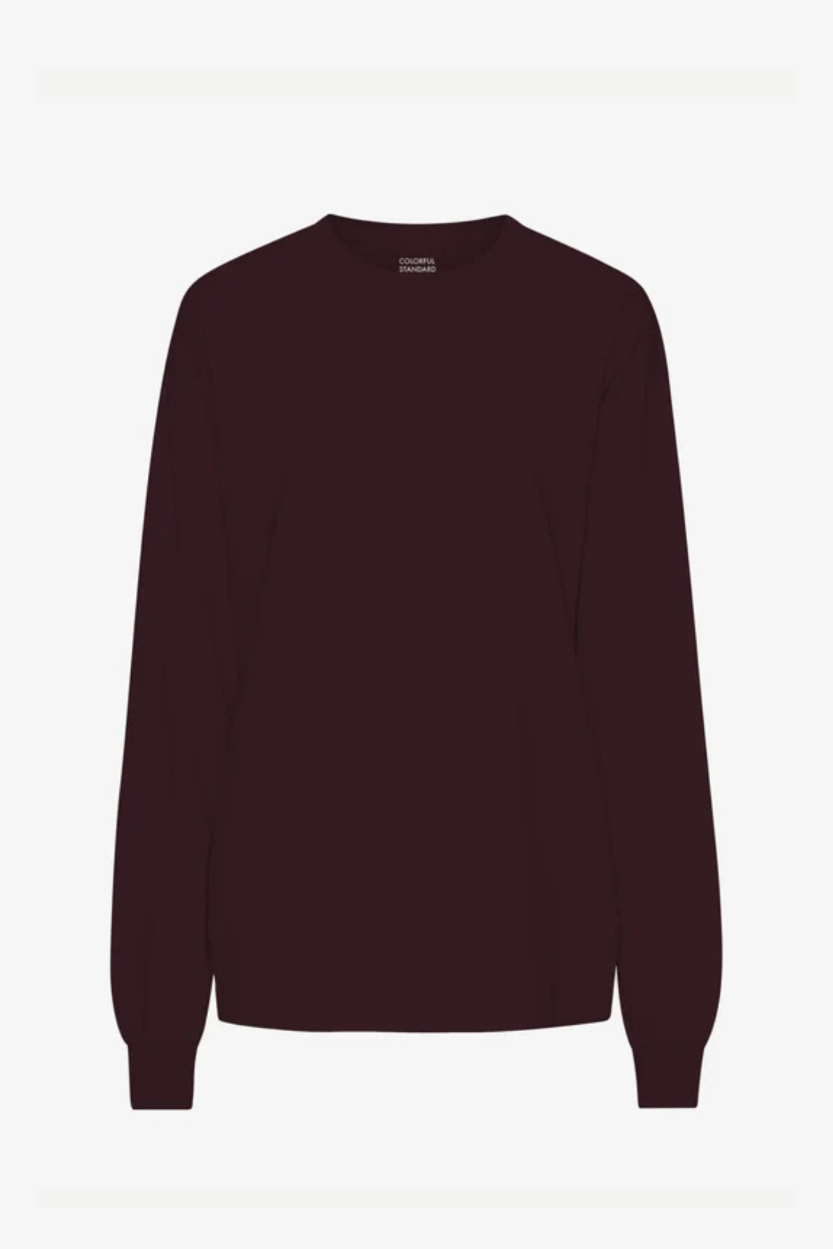 OVERSIZED ORGANISCH T-SHIRT MET LANGE MOUWEN - OXBLOOD ROOD