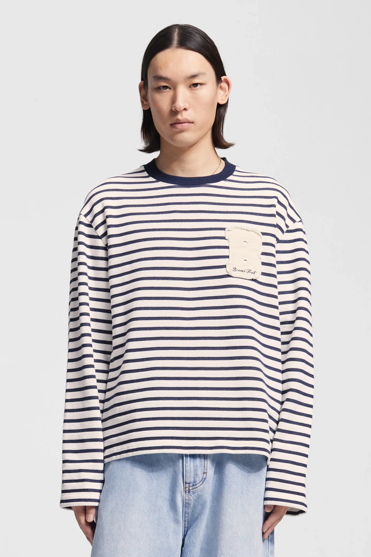 VARSITY STRIPED LONGSLEEVE - NAVY