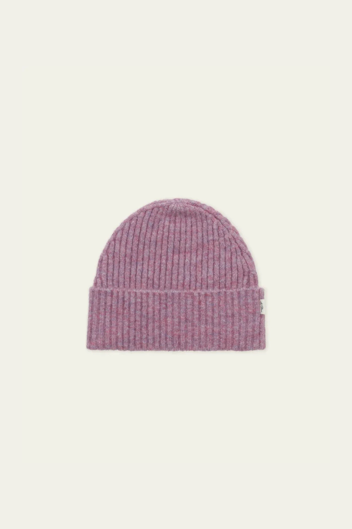 RIB BEANIE - OYSTER ROSE MELANGE