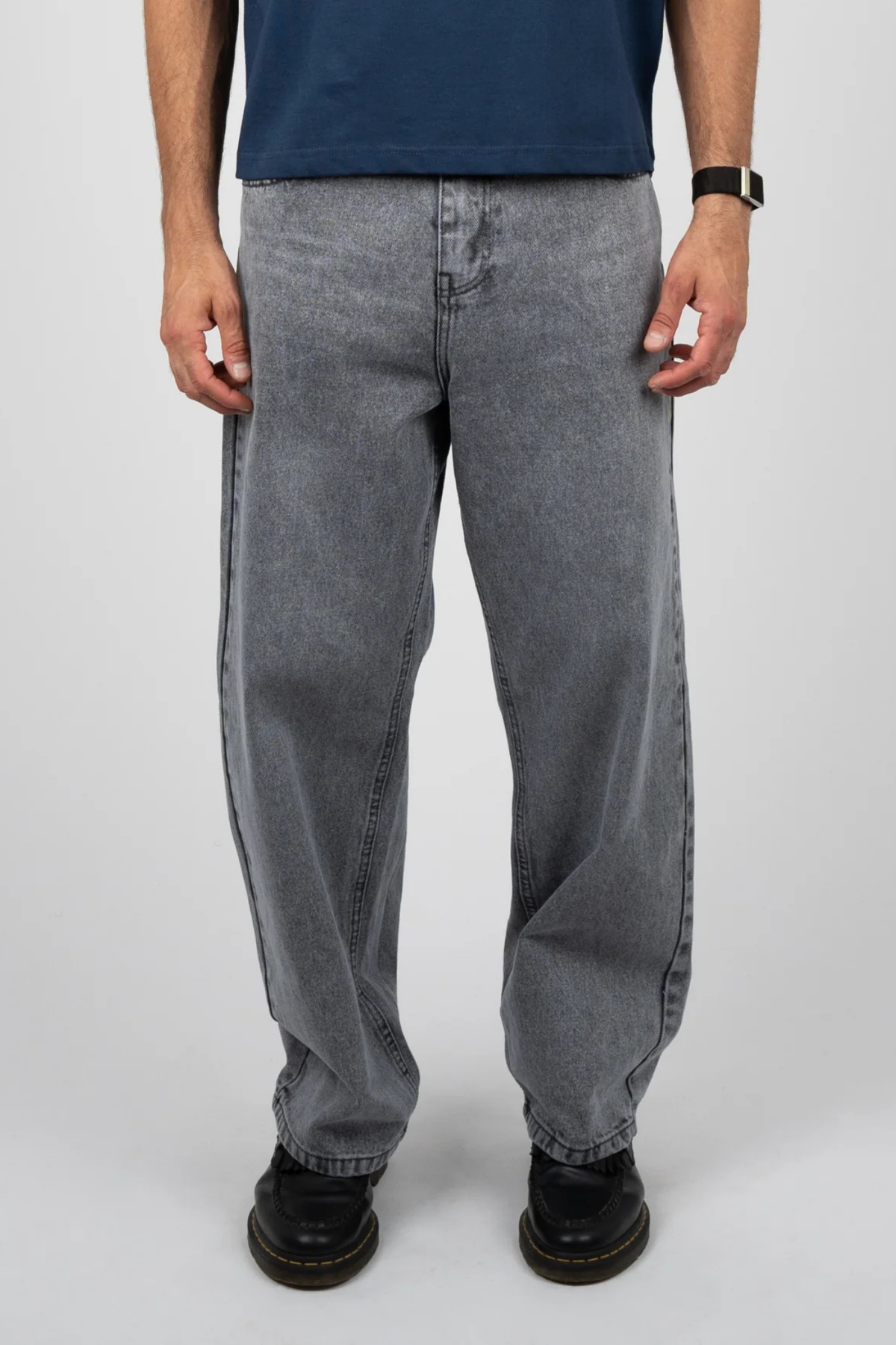 MILANO RELAXED DENIM JEANS - WASHED GREY