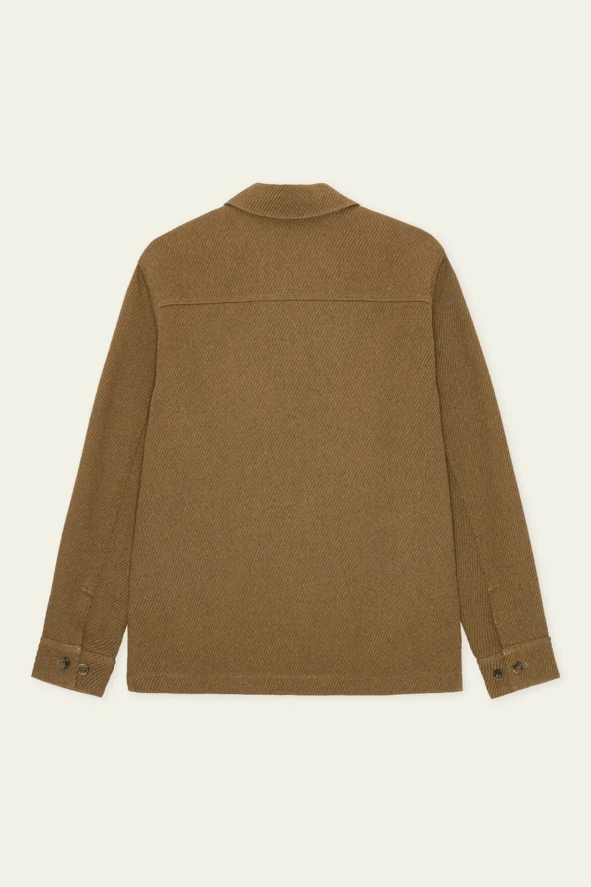 TWILL OVERHEMD VAN WOL - RUBBER BRUIN