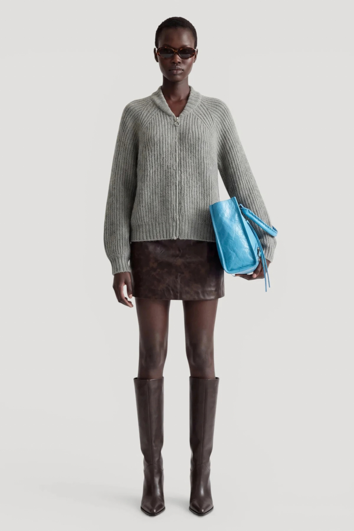 ALLY SKIRT - DARK BROWN WASHED