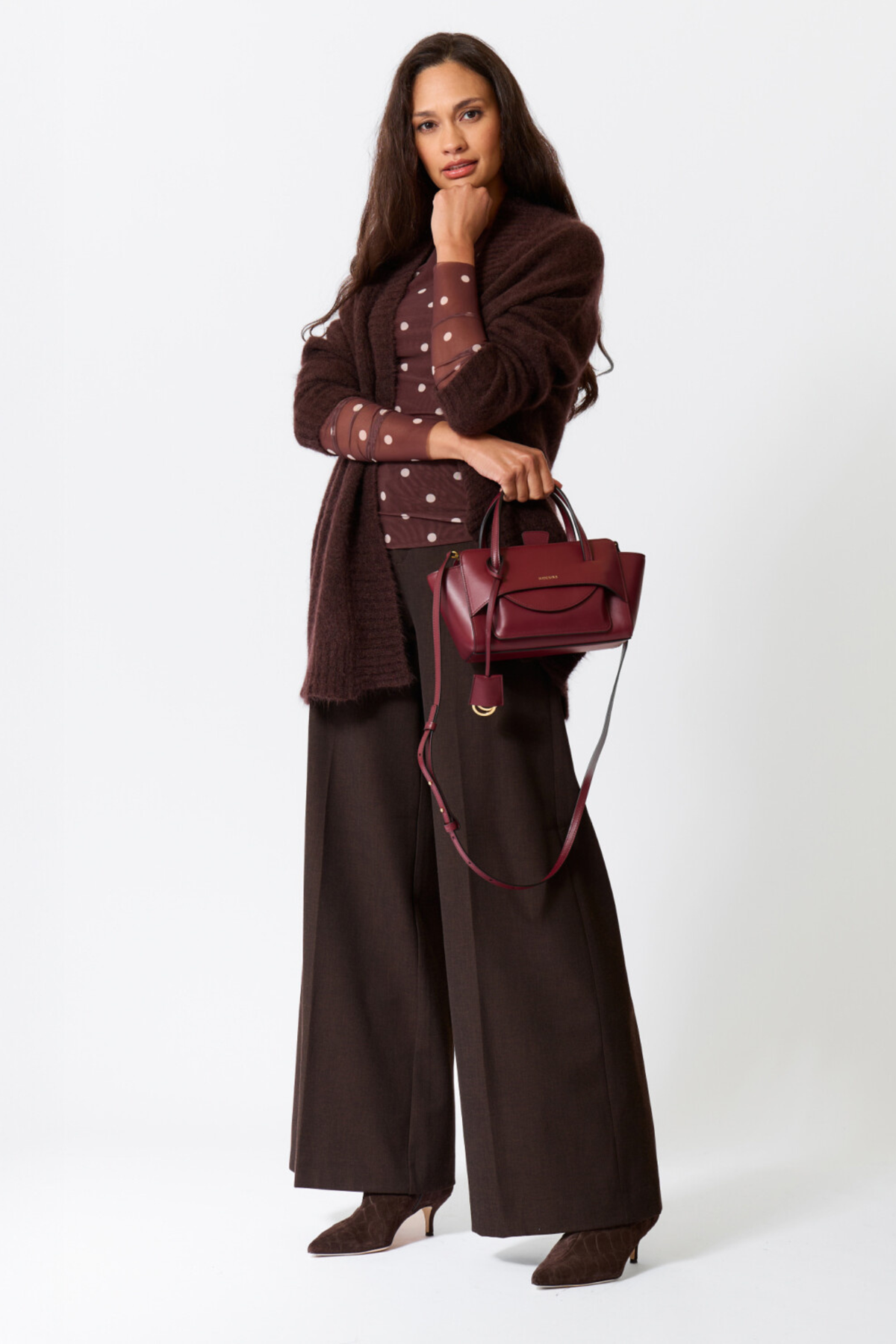 PANTALON POLAIRE SILVIA WIDE ROBLE - CHOCOLAT