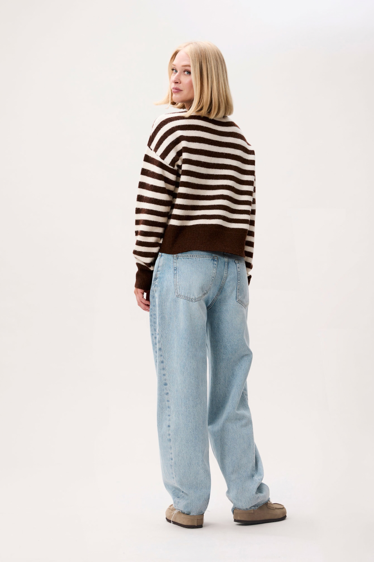 GESTREEPT VEST - BROWNIE
