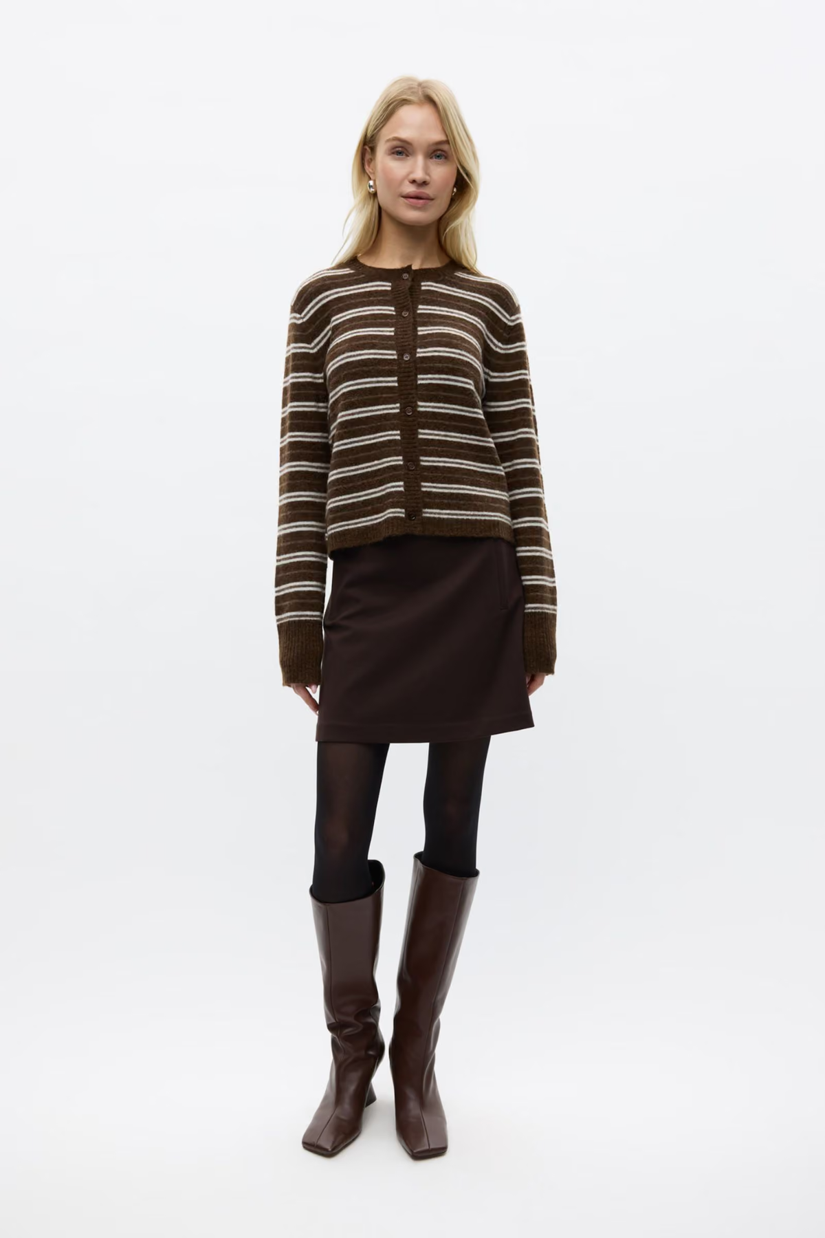 ADA LS  CARDIGAN ST - PINE STRIPE