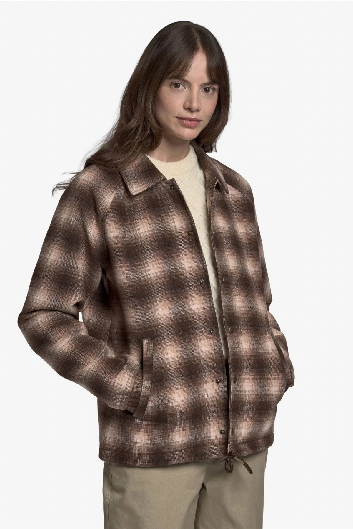 VESTE TENDER WOOLCHECK - BLANC NATUREL-BEIGE-MARRON
