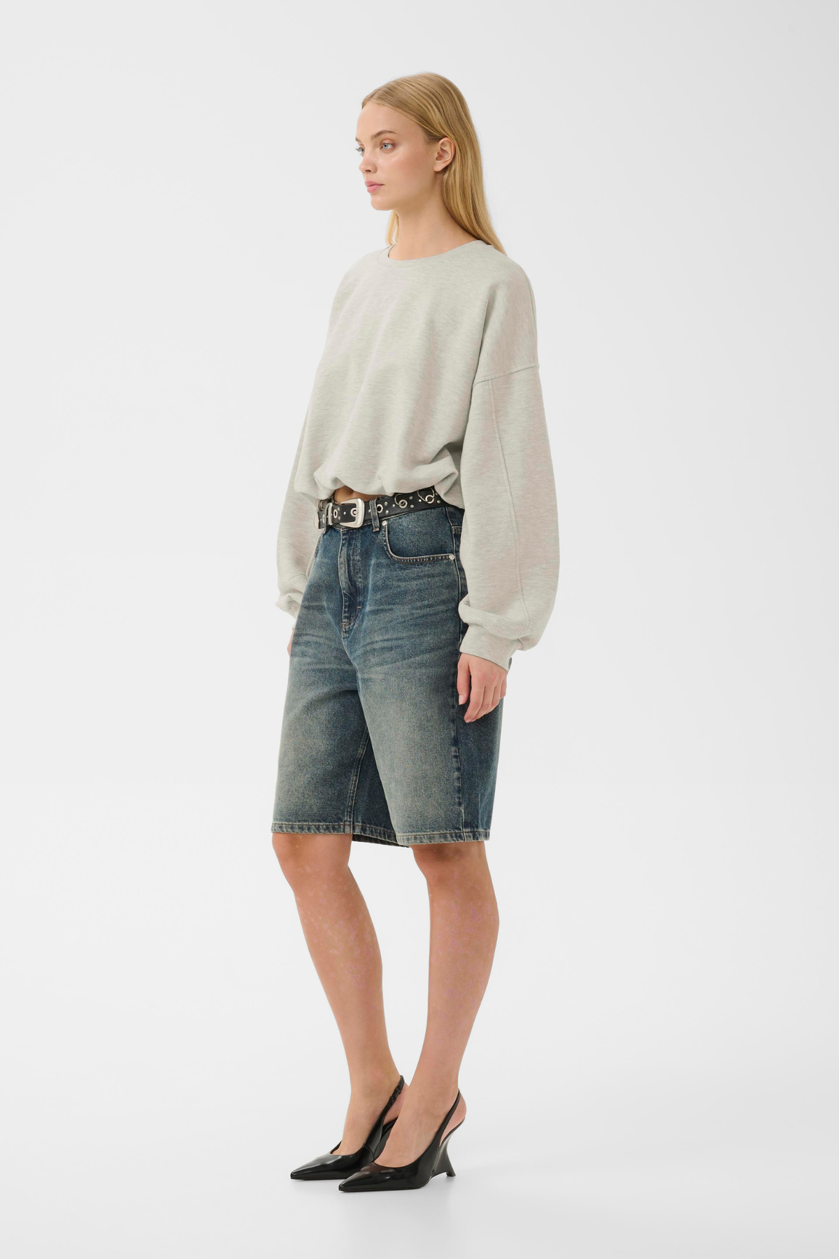 KAHLA MEL SWEATSHIRT - ULTRA LICHTGRIJS