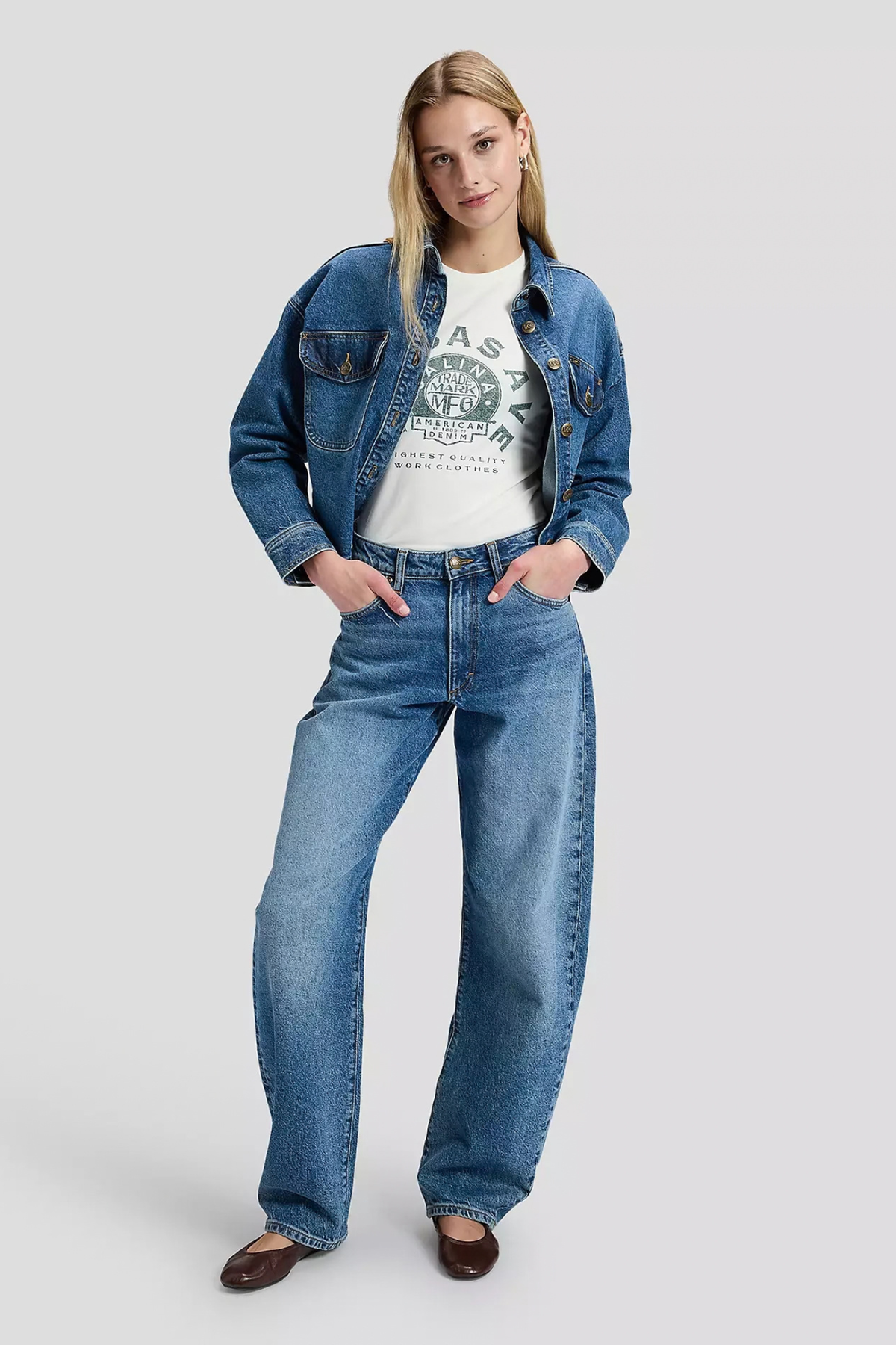 BALLOON MID RISE PANTS - VINTAGE BLUES