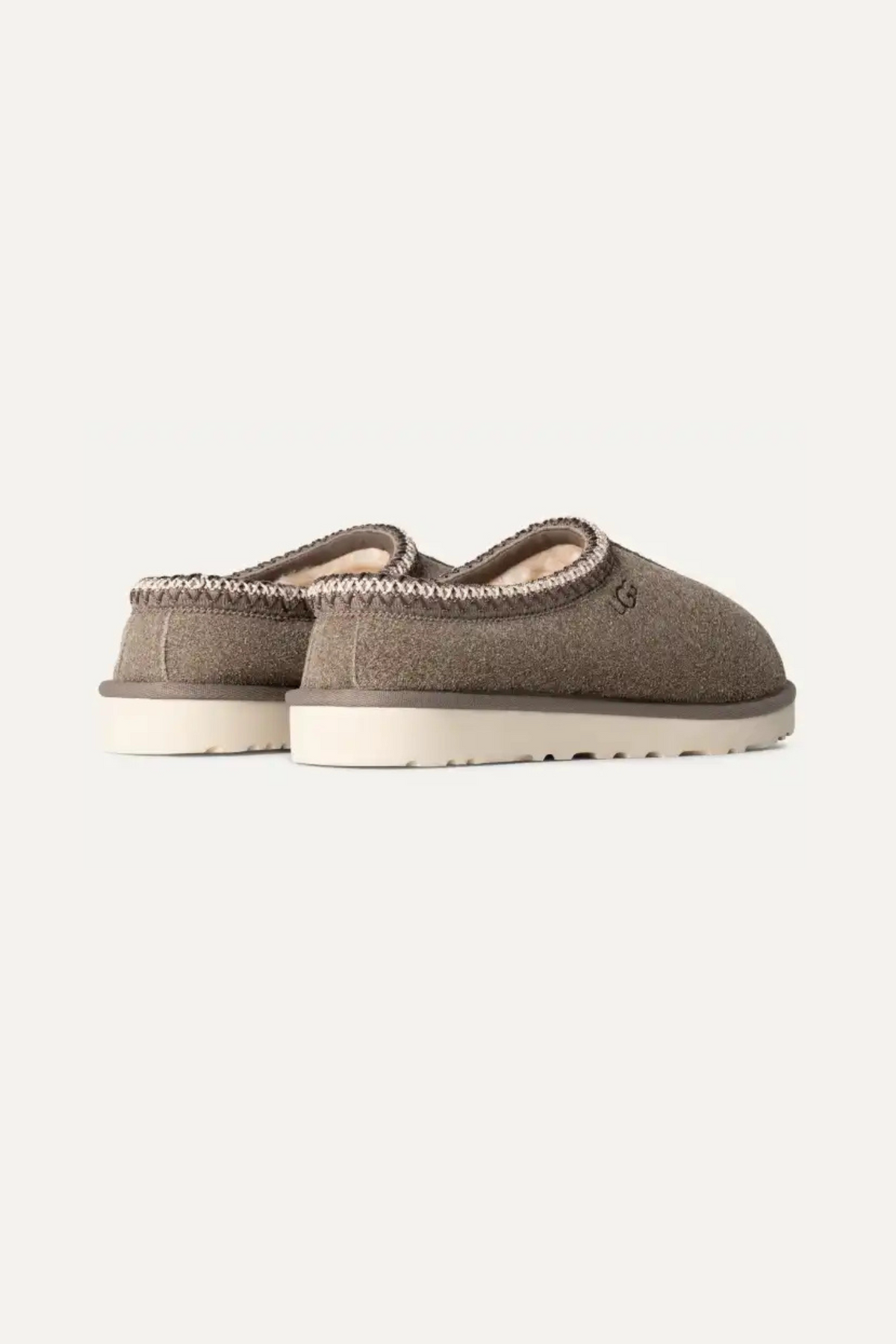 UGG man tasman shaggy suede in smoke plume. Back view
