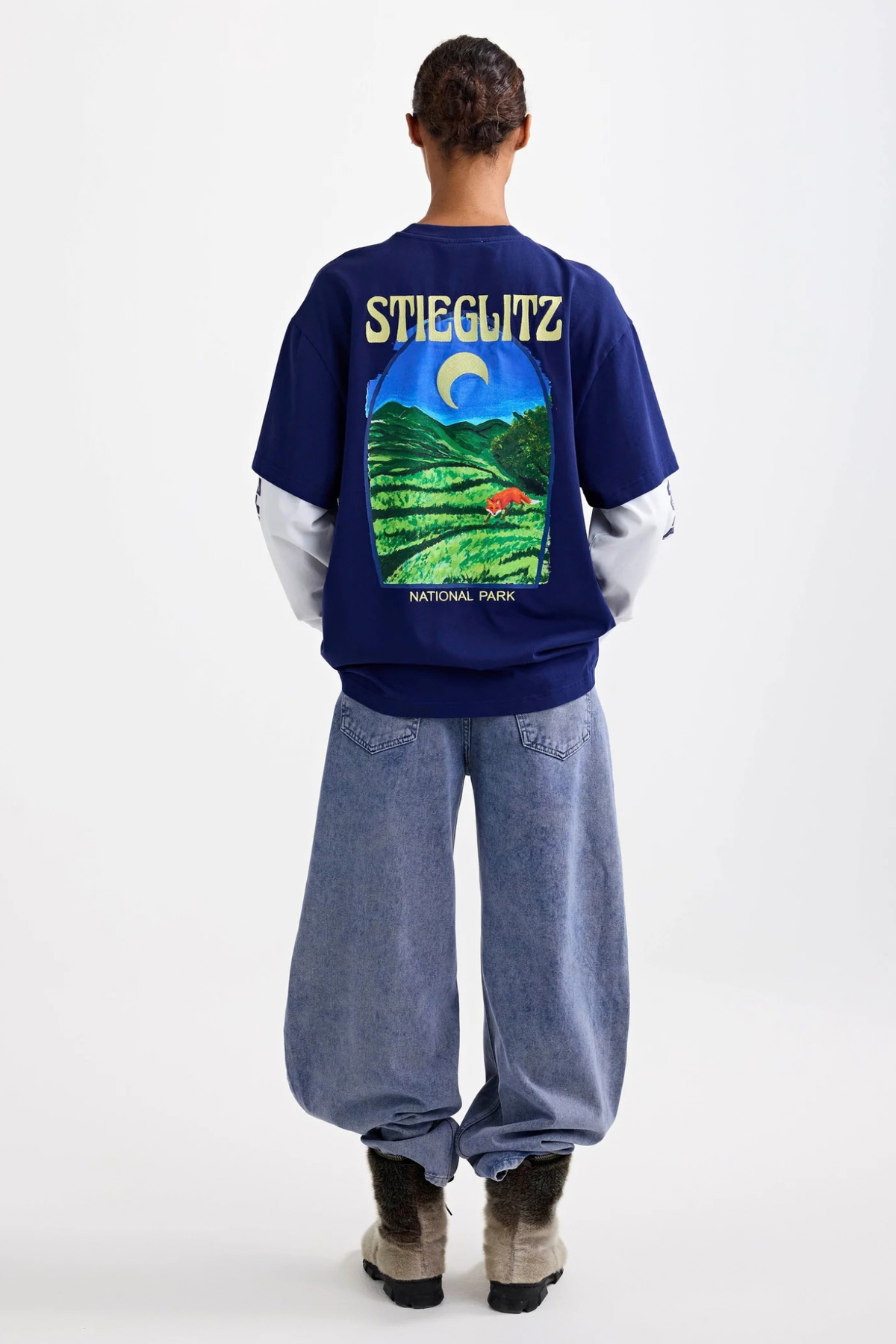 FIORE WIDE SKATE LONGSLEEVE T-SHIRT -  BLUE