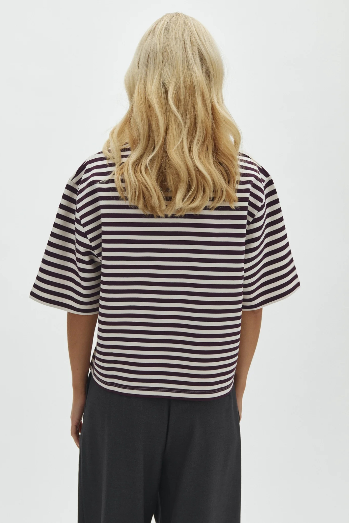 EMRYS BETSY GESTREEPT T-SHIRT - PURPLE SUGAR