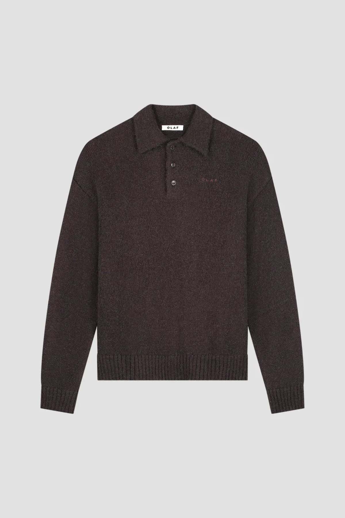 OVERSIZED GEBREIDE POLO - CHOCOLATE PLUM