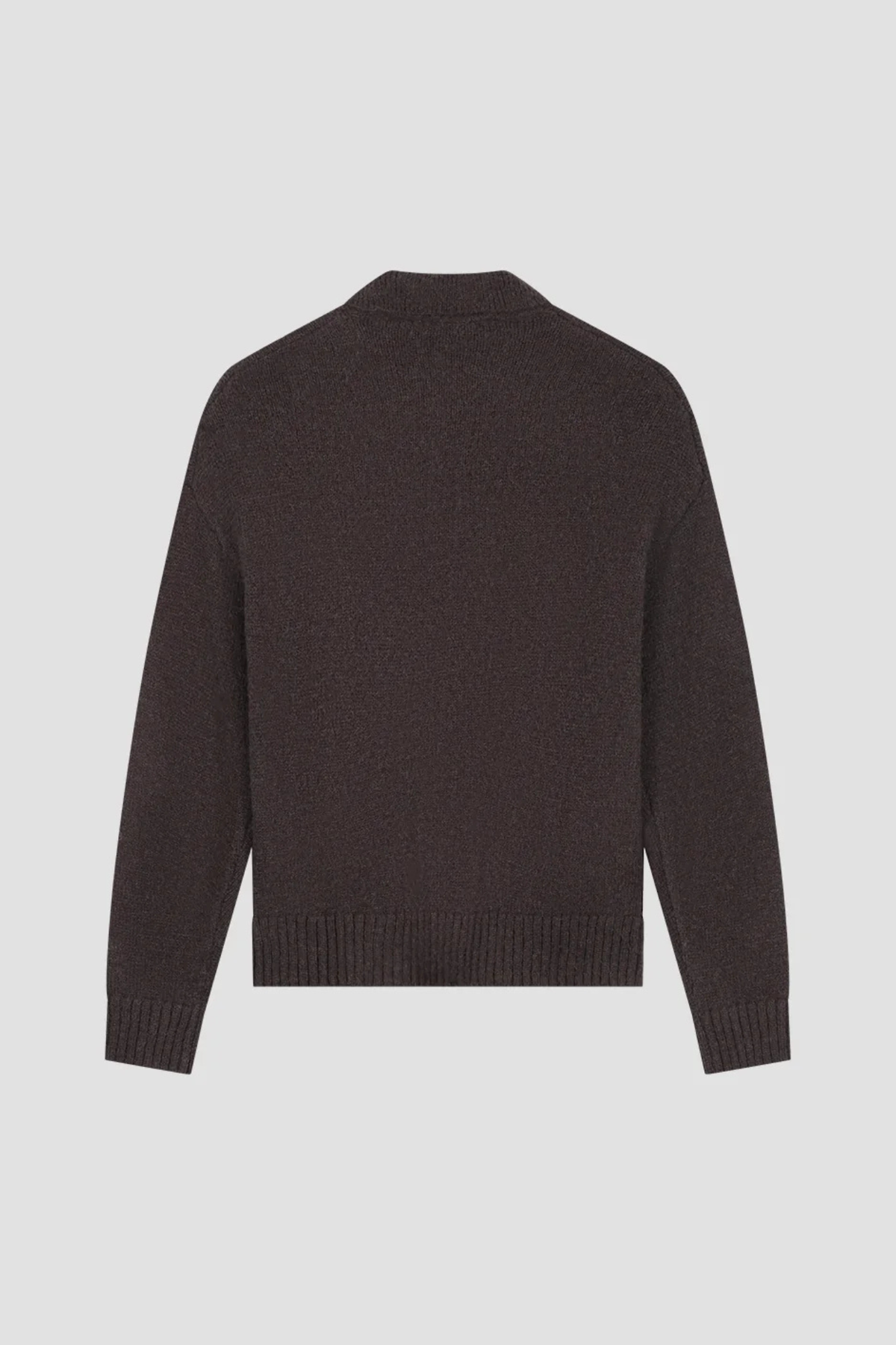 OVERSIZED GEBREIDE POLO - CHOCOLATE PLUM