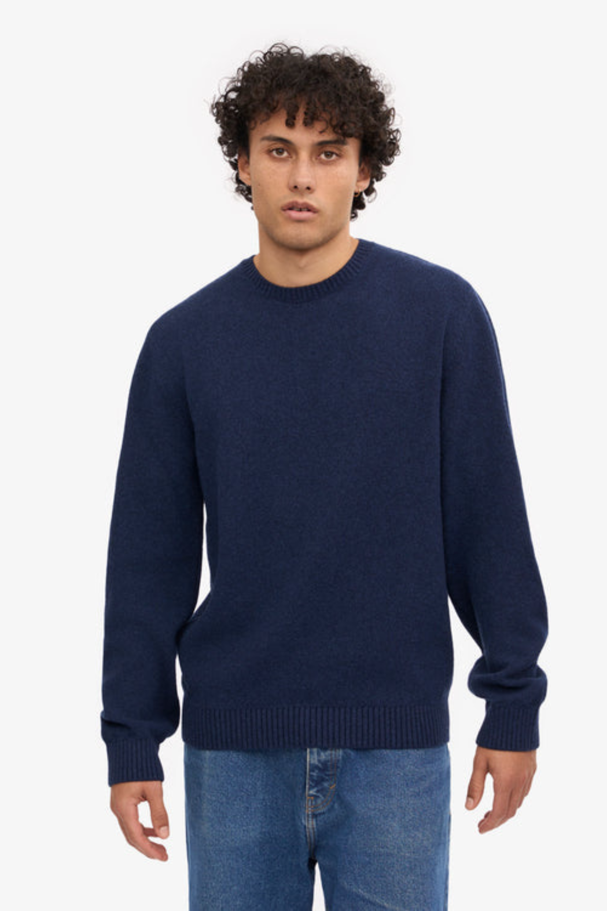 CLASSIC MERINO WOOL CREW - MARINE BLUE