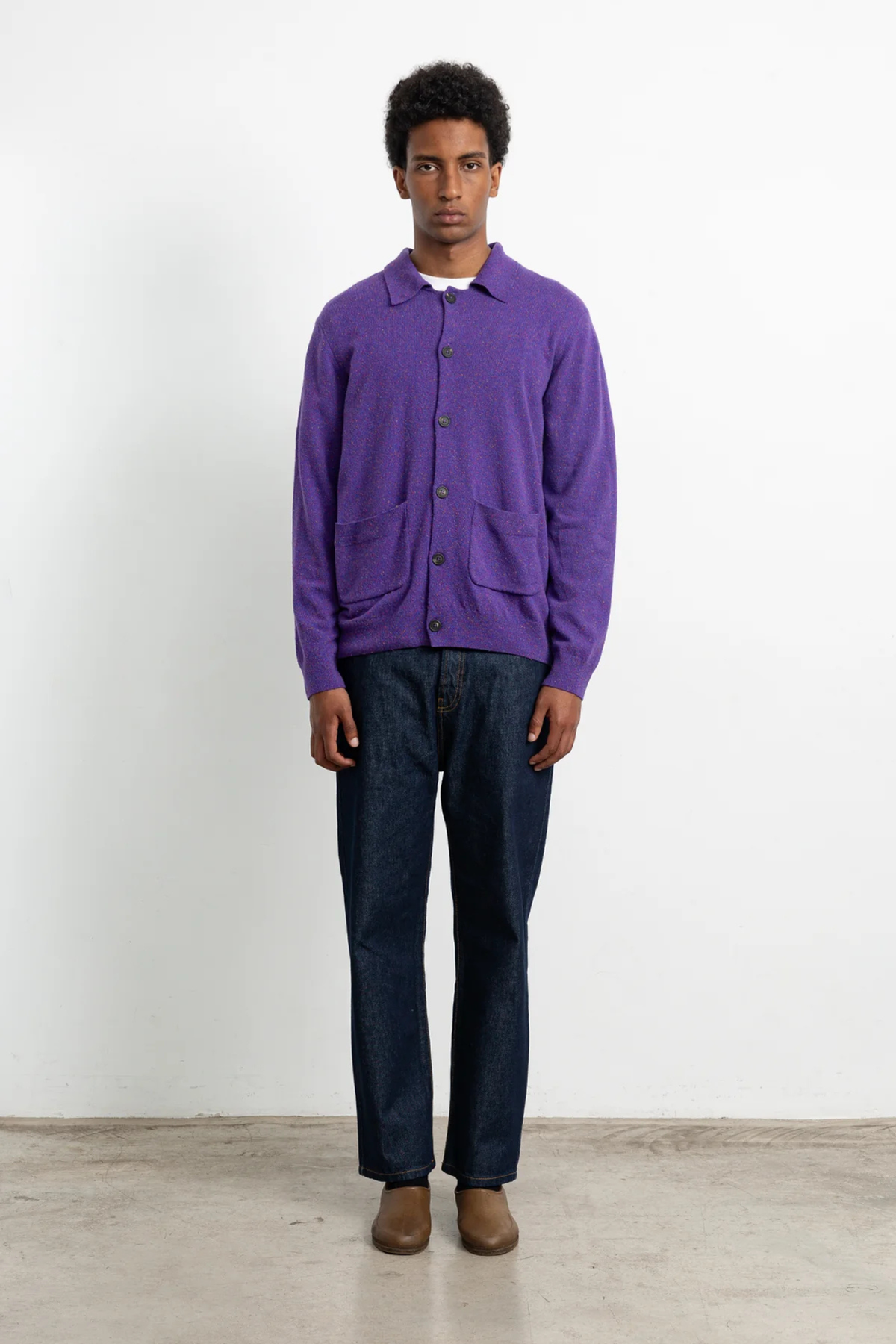 AXIAL CARDIGAN - PLAIN PURPLE