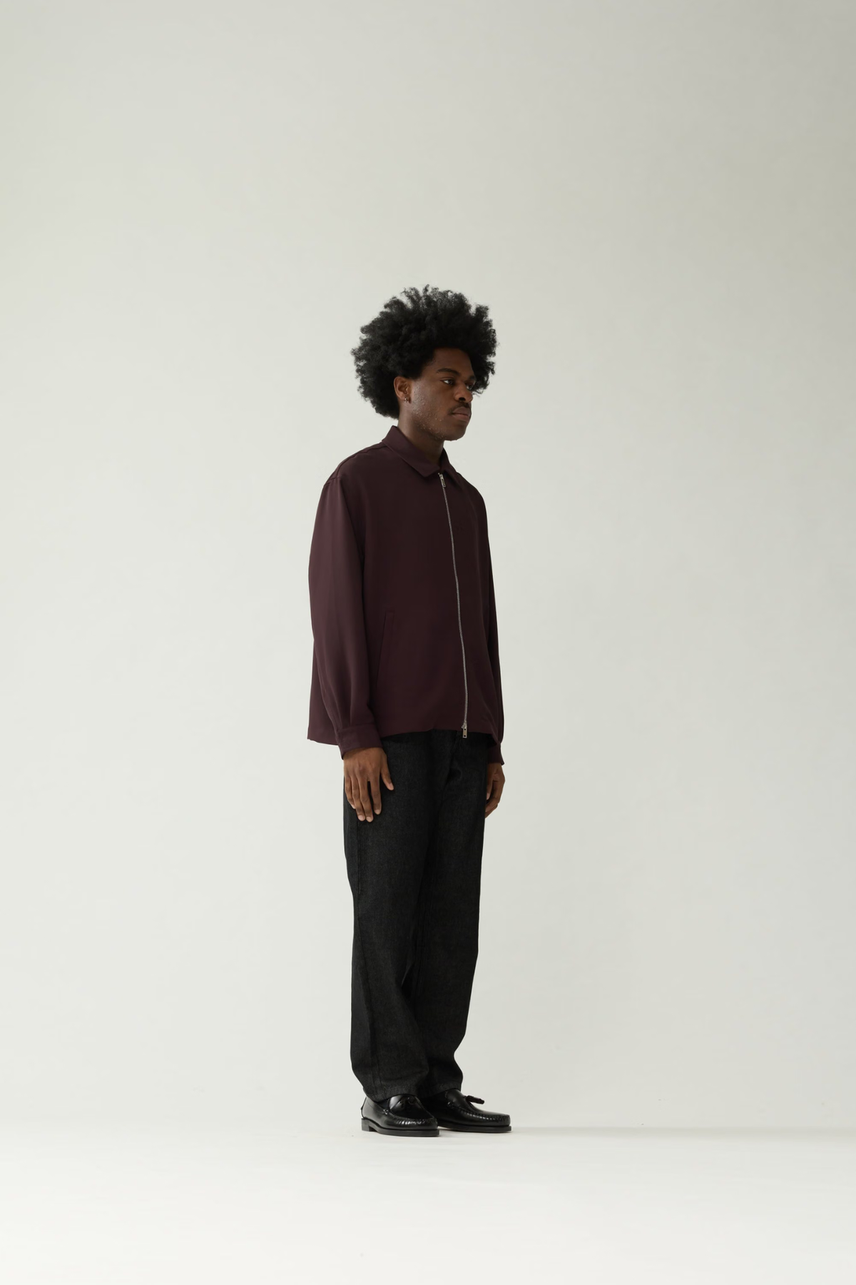 ZIP UP SHIRT  - WINE