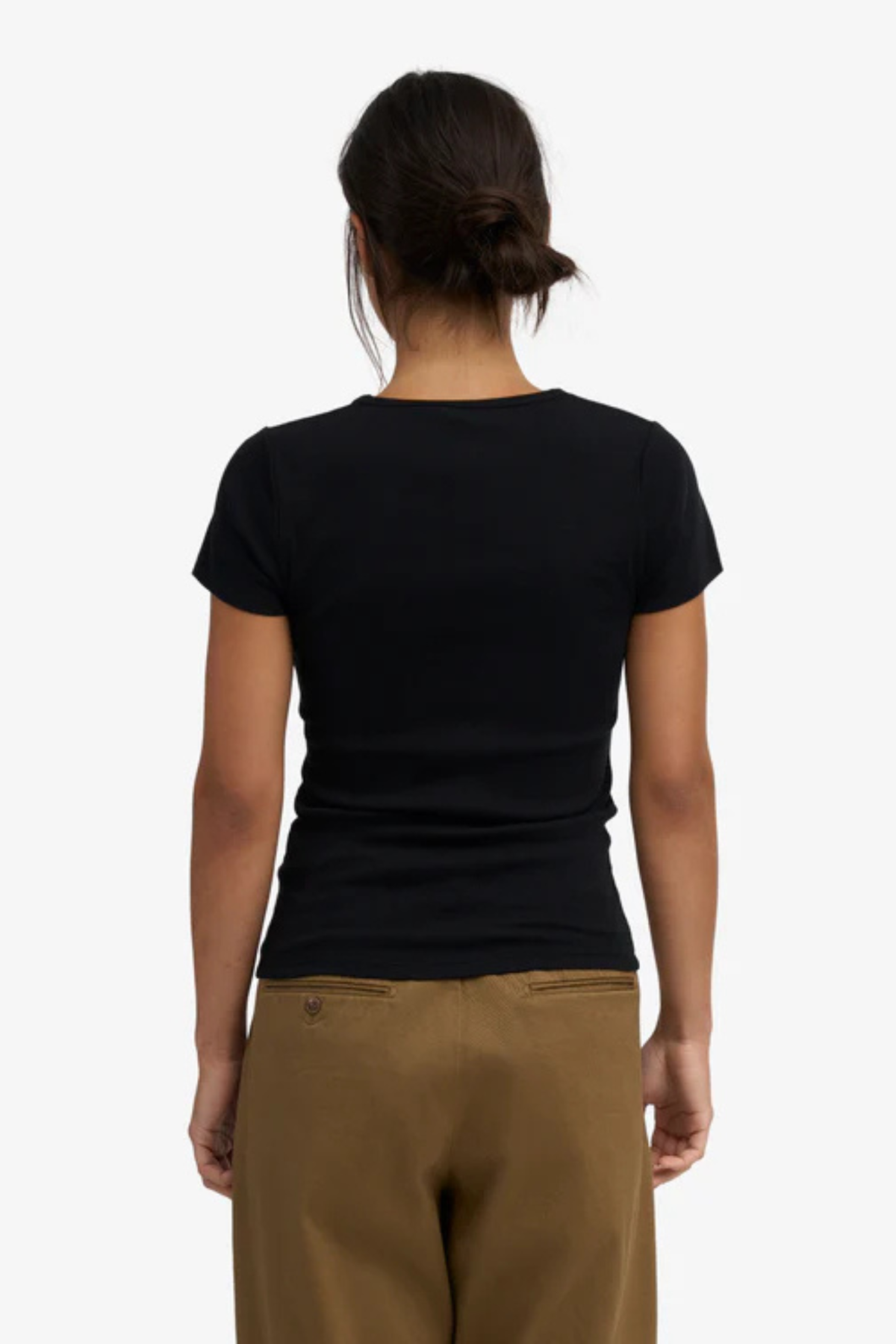 ORGANIC RIB SS T-SHIRT - DEEP BLACK
