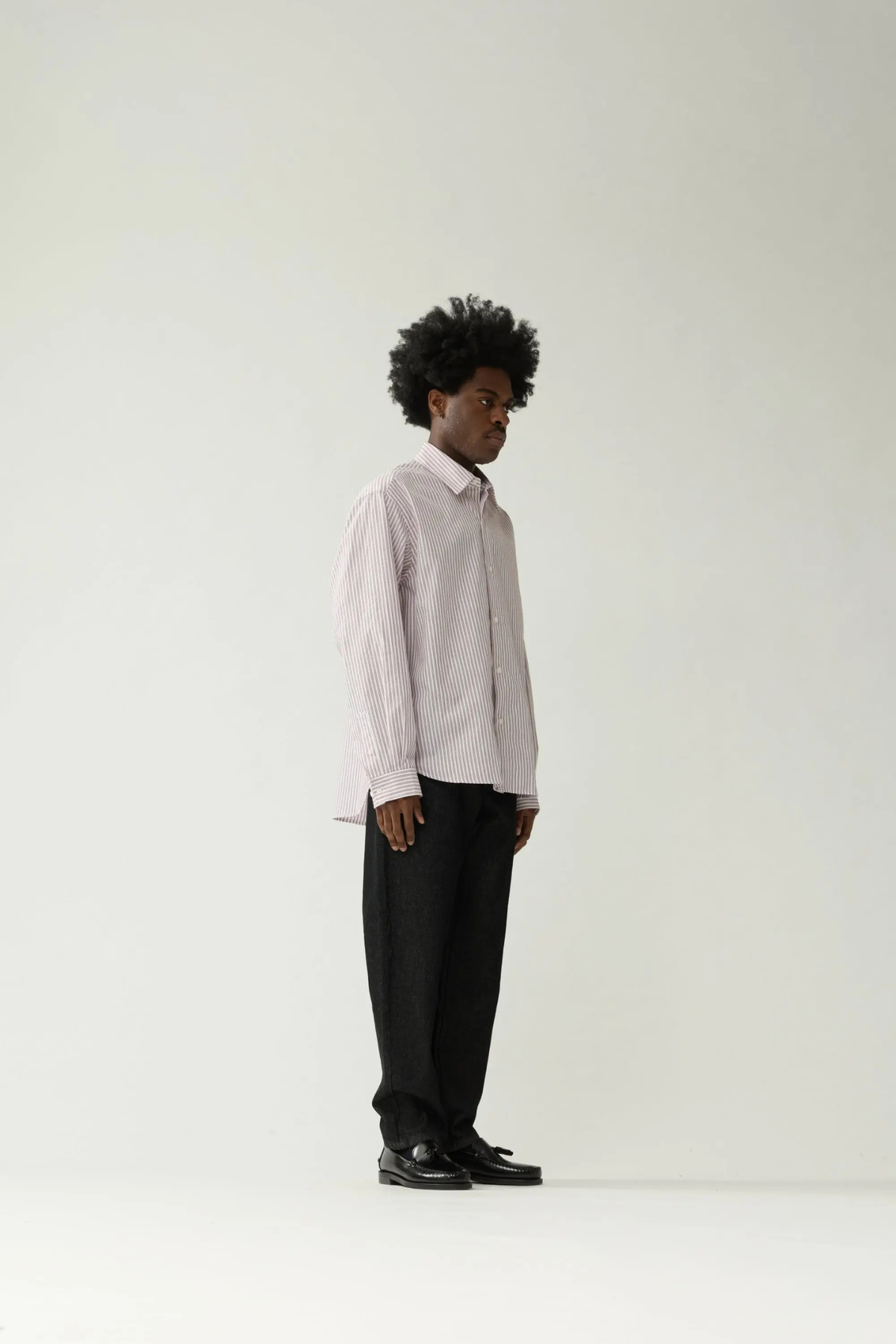 BEACH SHIRT - WHITE/RED STRIPE