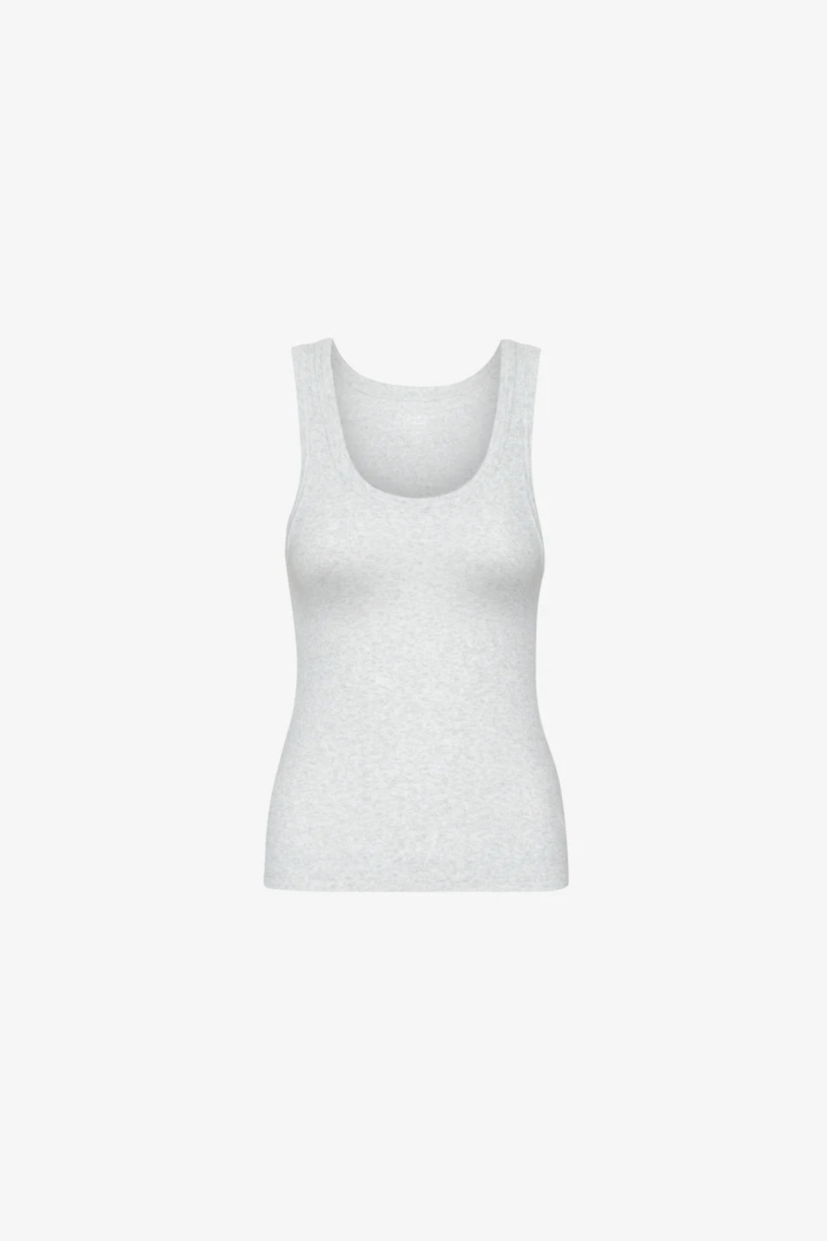 DÉBARDEUR CÔTELÉ BIO FEMME - GRIS CHINÉ