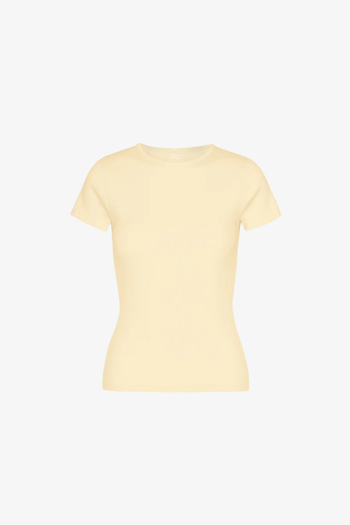 ORGANIC RIB SS T-SHIRT - SOFT YELLOW