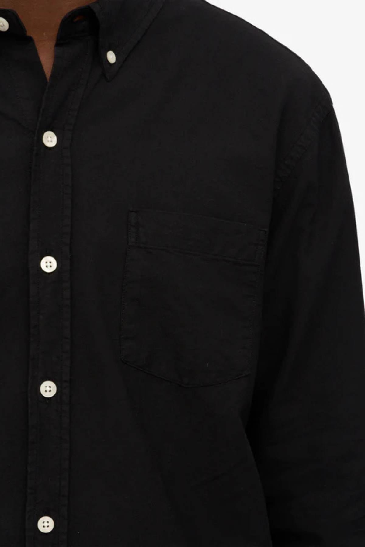 CHEMISE À BOUTONS EN COTON BIO - NOIR PROFOND