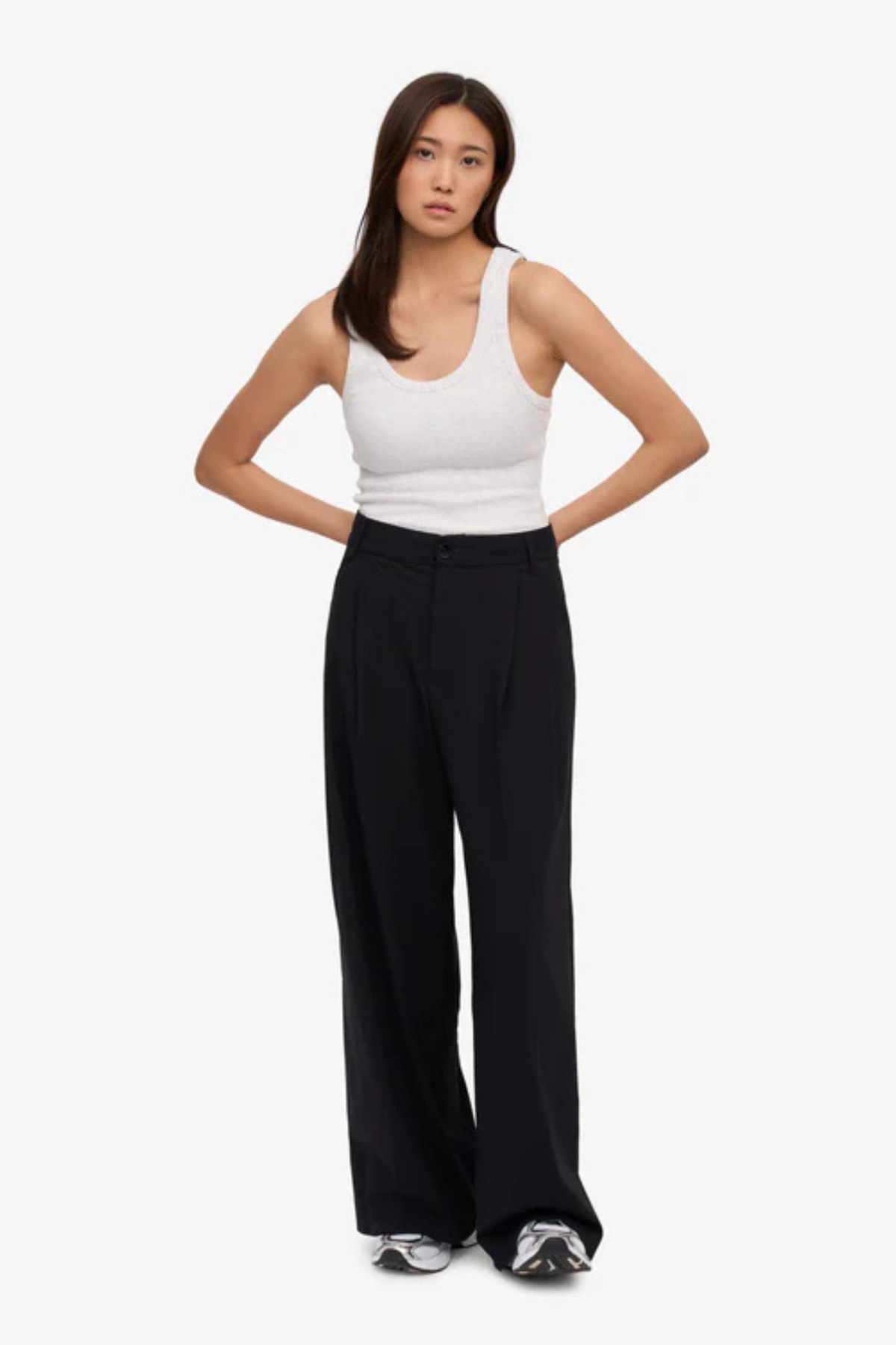 DÉBARDEUR CÔTELÉ BIO FEMME - GRIS CHINÉ