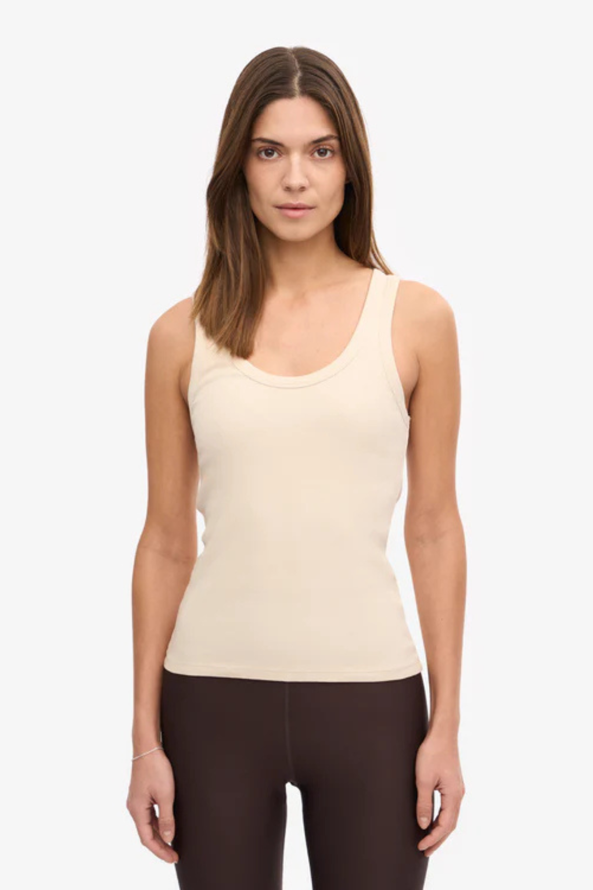 DÉBARDEUR CÔTELÉ BIO FEMME - BLANC IVOIRE