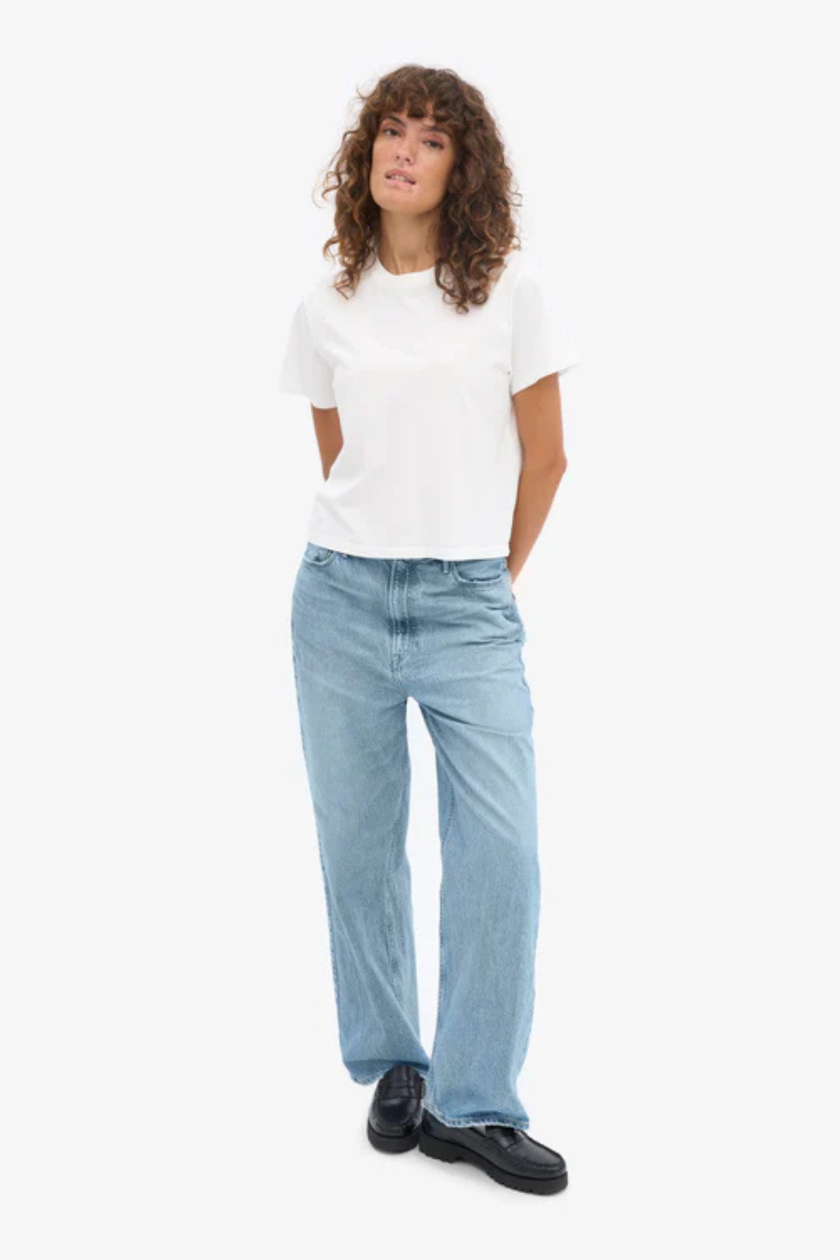 T-SHIRT COURT ET AMPLE EN COTON BIO - BLANC OPTIQUE