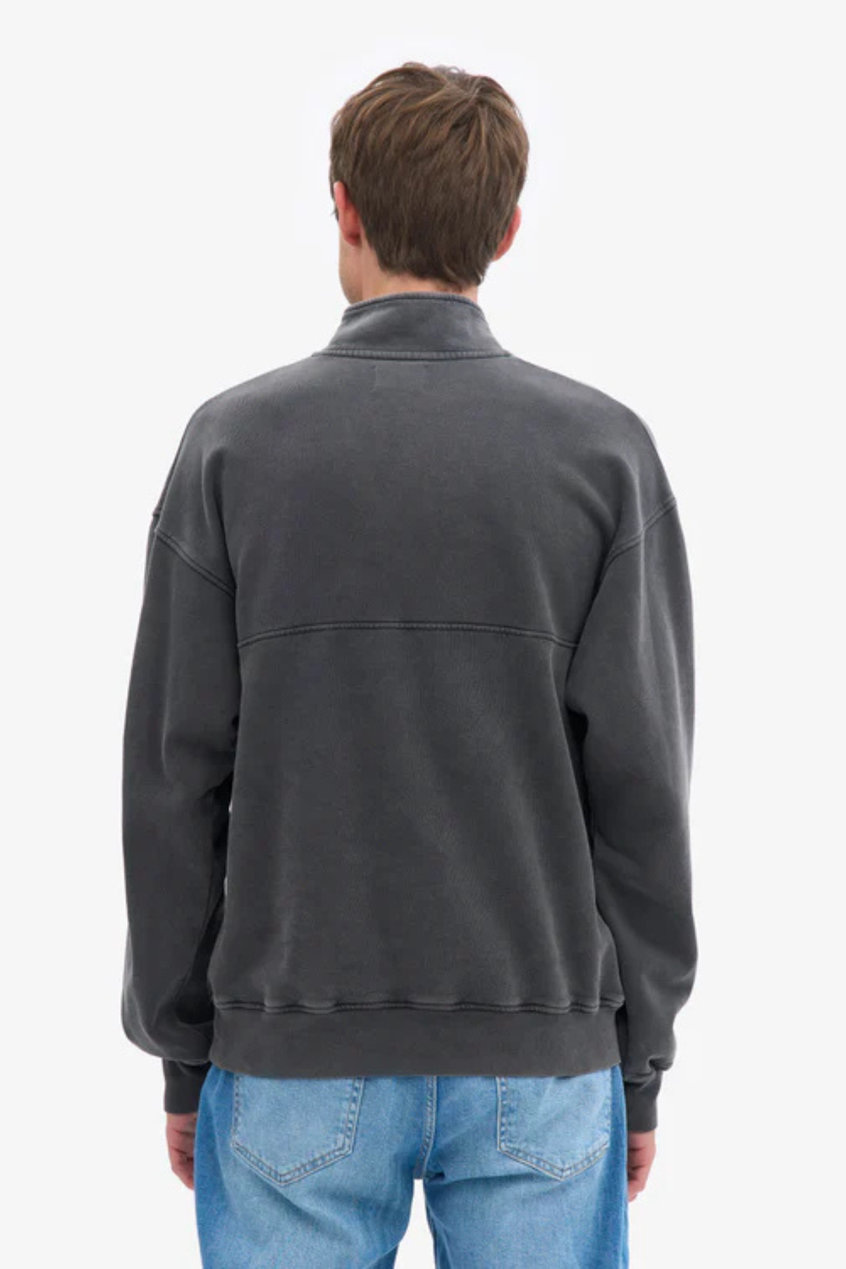 ORGANIC QUARTER ZIP - FADED BLACK