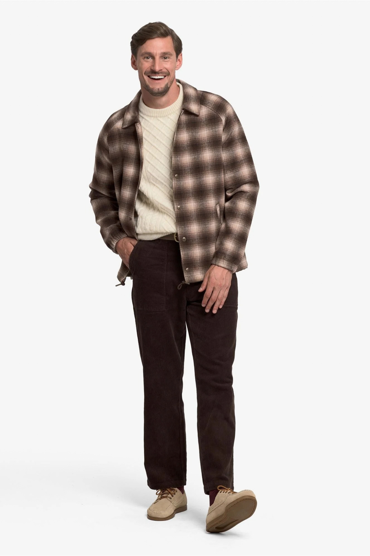 VESTE TENDER WOOLCHECK - BLANC NATUREL-BEIGE-MARRON