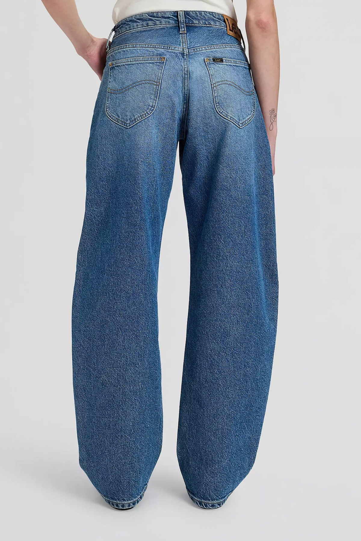PANTALON BALLOON À TAILLE MI-HAUTE - VINTAGE BLUES