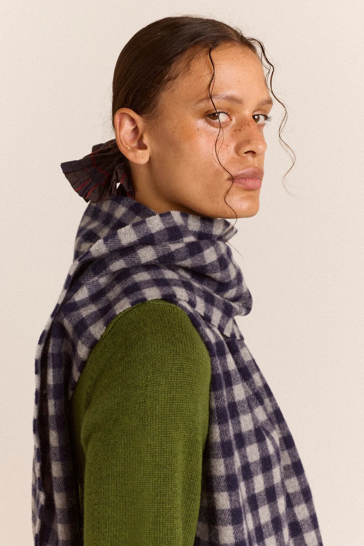 SYSTER WOOL SCARF - WILLOW GINGHAM