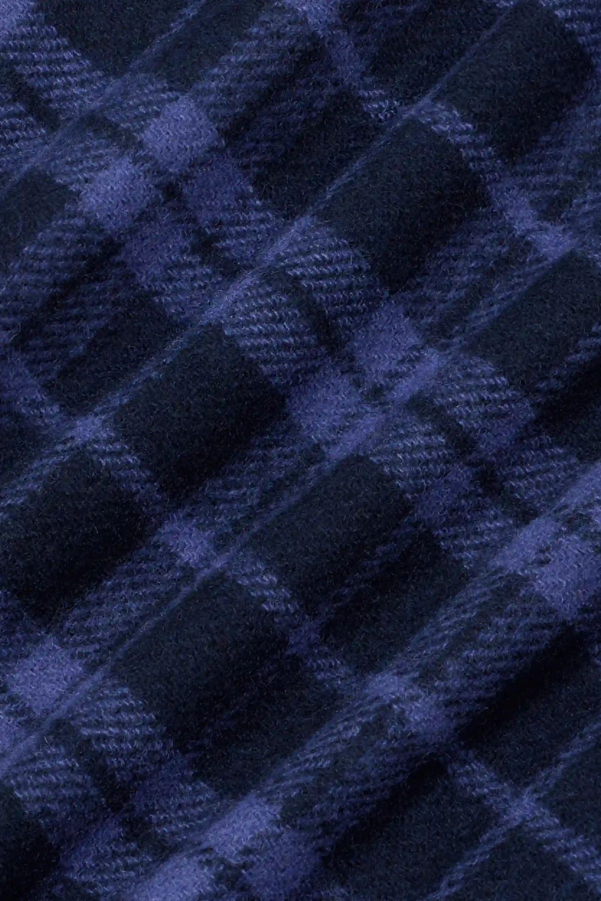 CHECK FLANNEL WITH SLOGAN JACKET  - NAVY