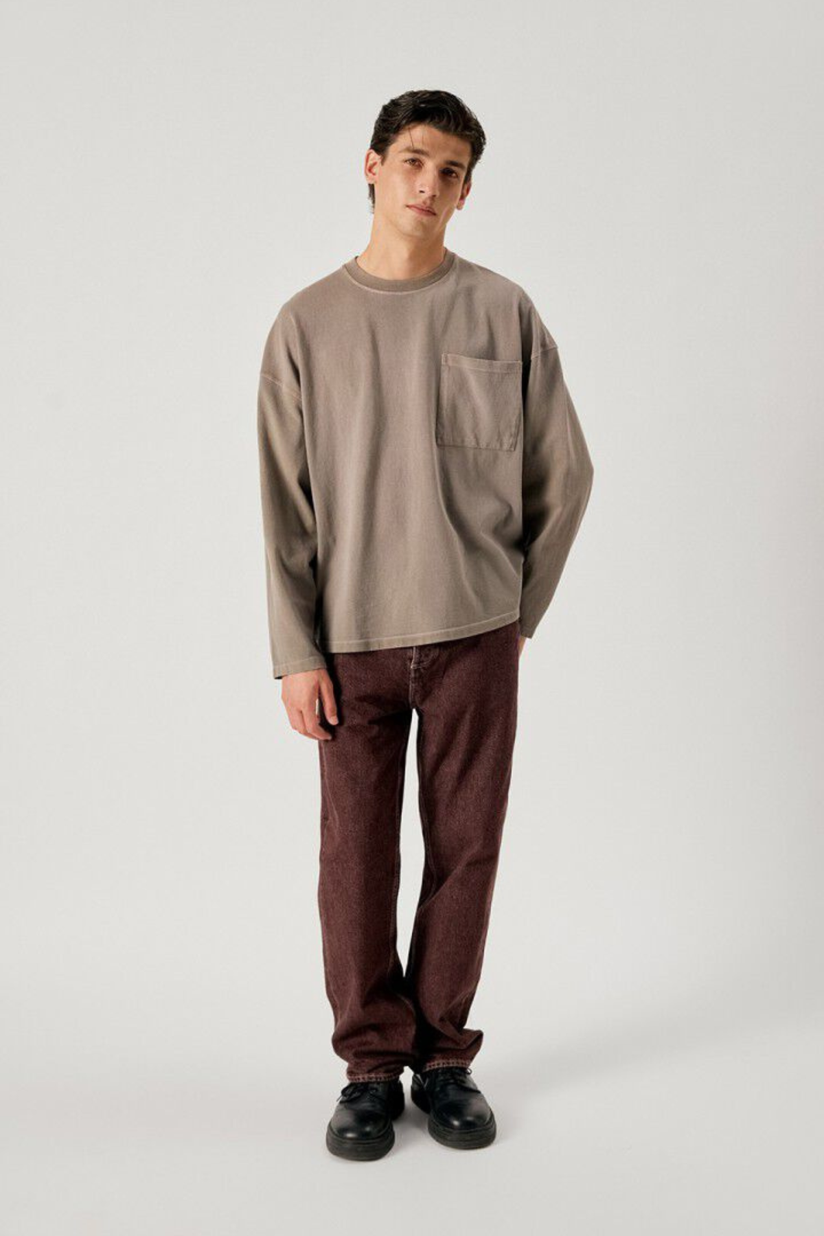 AFOMA T-SHIRT LONGSLEEVES MEN - GRISOU SPRAY VINTAGE