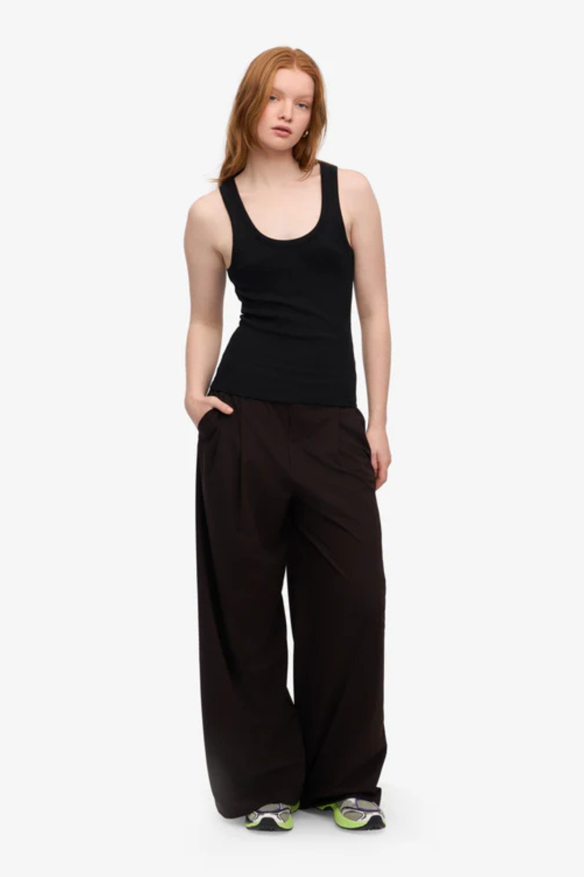 DÉBARDEUR CÔTELÉ BIO FEMME - NOIR PROFOND