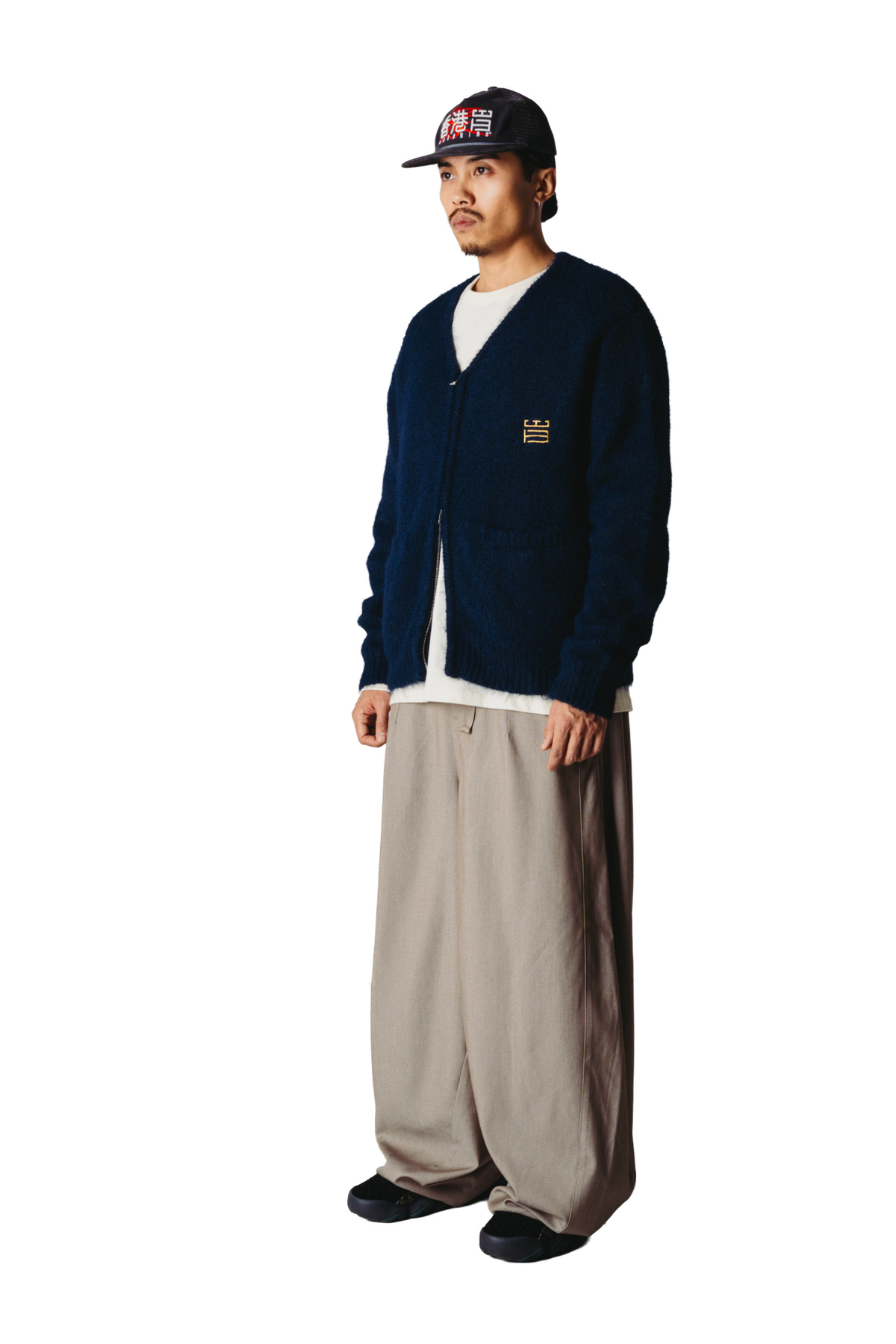 CARDIGAN ZIP TIGER KOON - MARINE