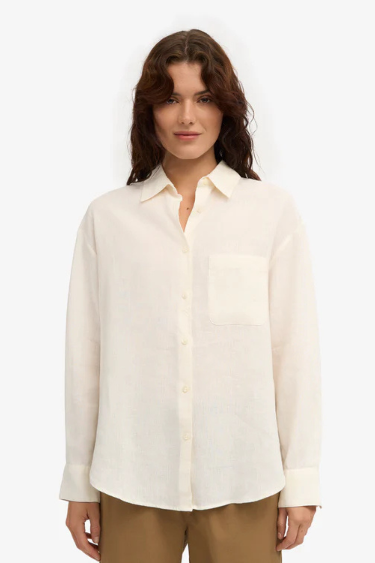 CHEMISE OVERSIZE EN LIN - BLANC IVOIRE