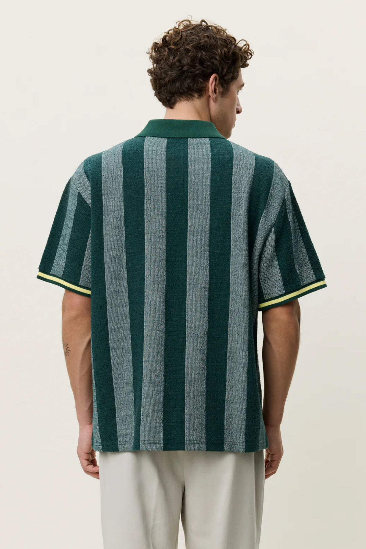 MAILLOT DE FOOTBALL EN JACQUARD À RAYURES - VERT SAPIN