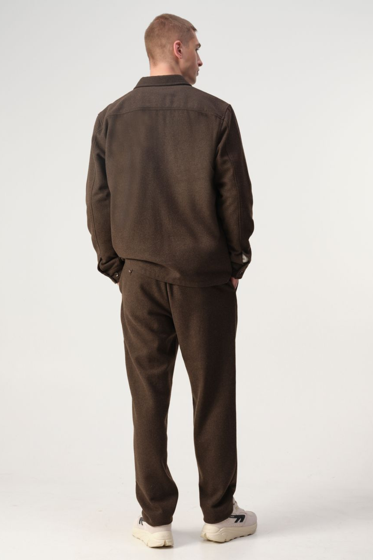SURCHEMISE EN LAINE SCE - MARRON MÉLANGÉ